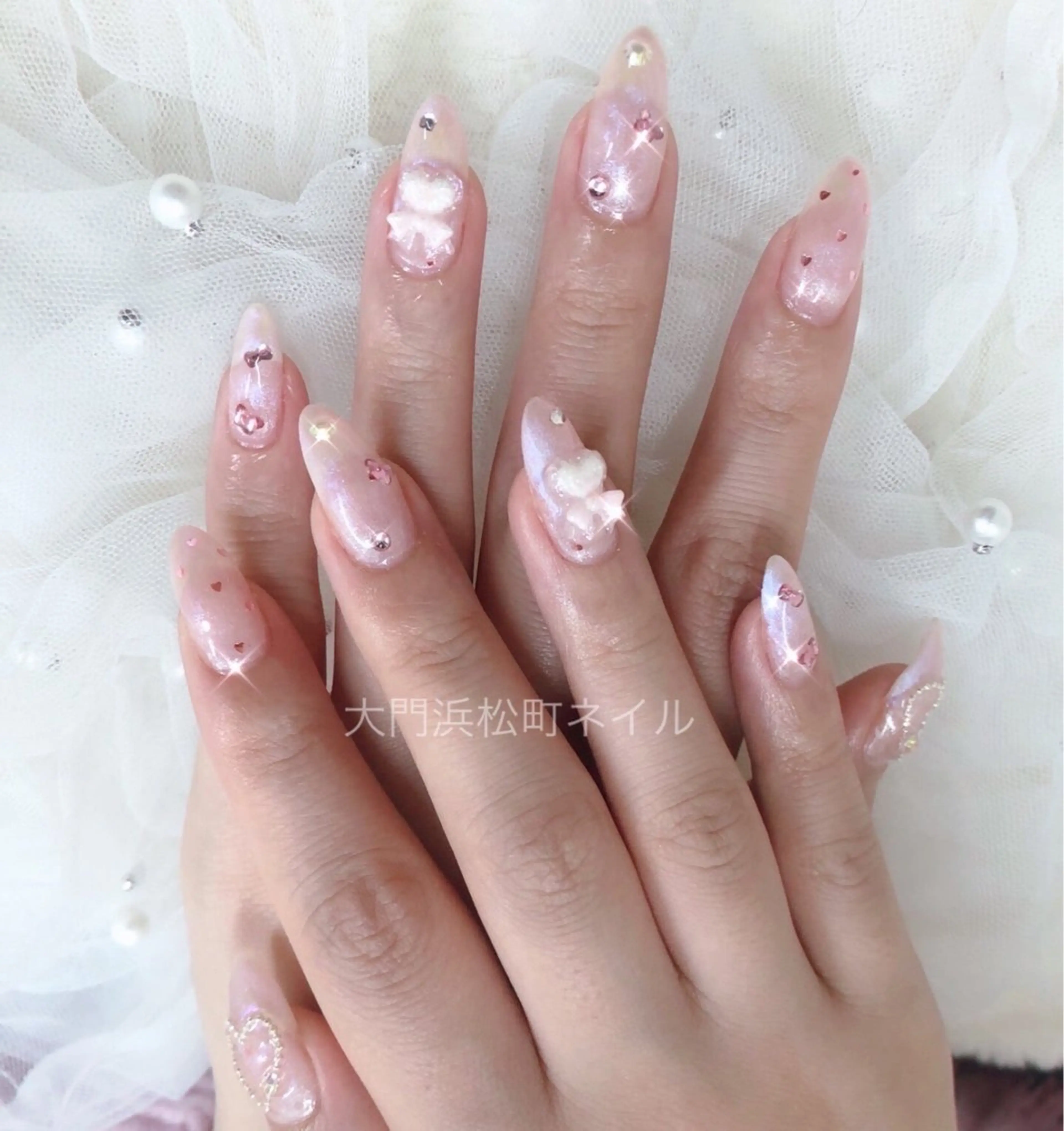 ネイル フレンチネイル ガラスフレンチ マグネットネイル ミラーネイル オフィスネイル ハンドネイル ハンドケア 大門浜松町 ネイルのネイルデザイン