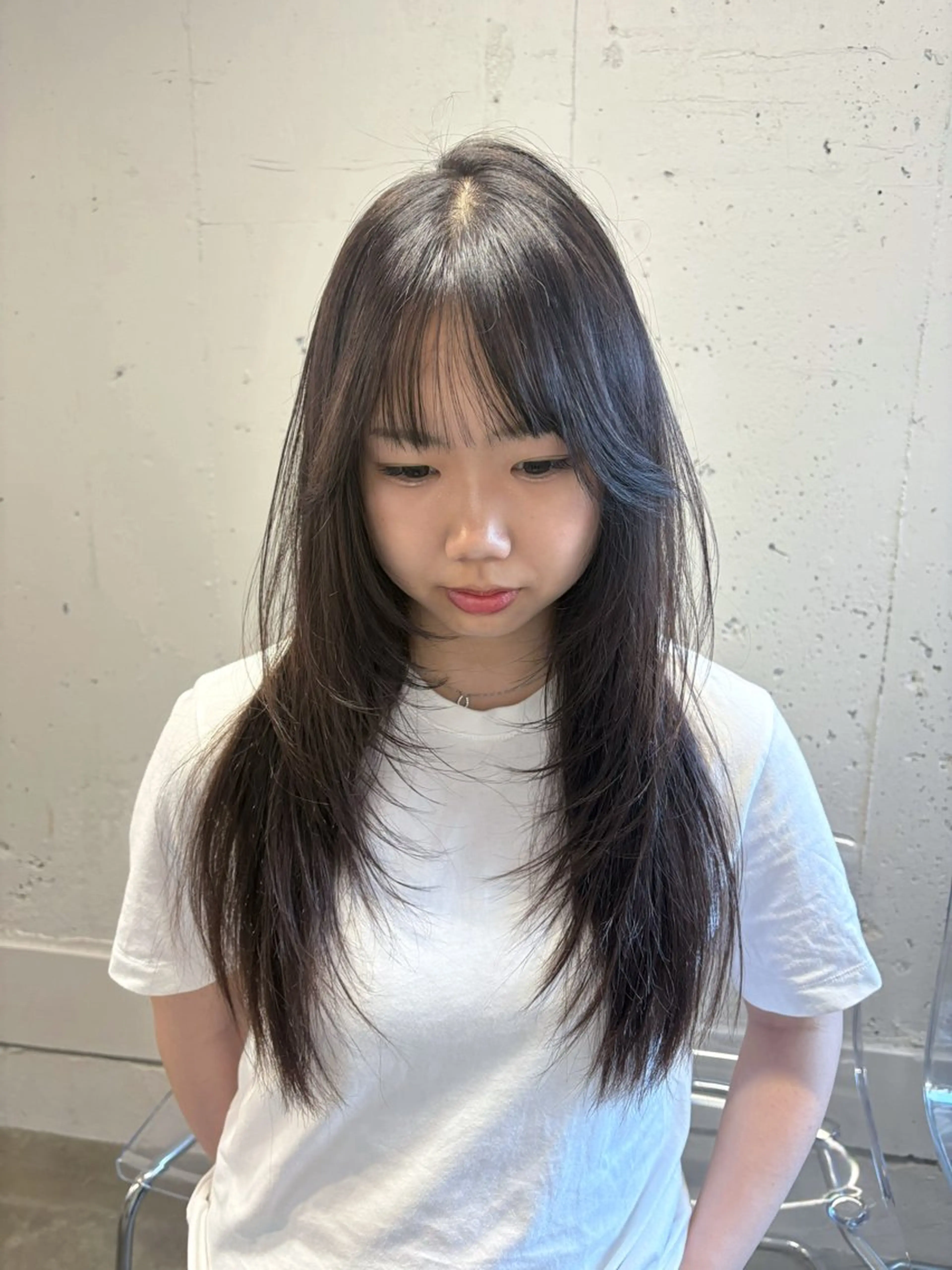 ロング カット ヘアカラー ハッシュカット🎀 レイヤーカットのヘアスタイル