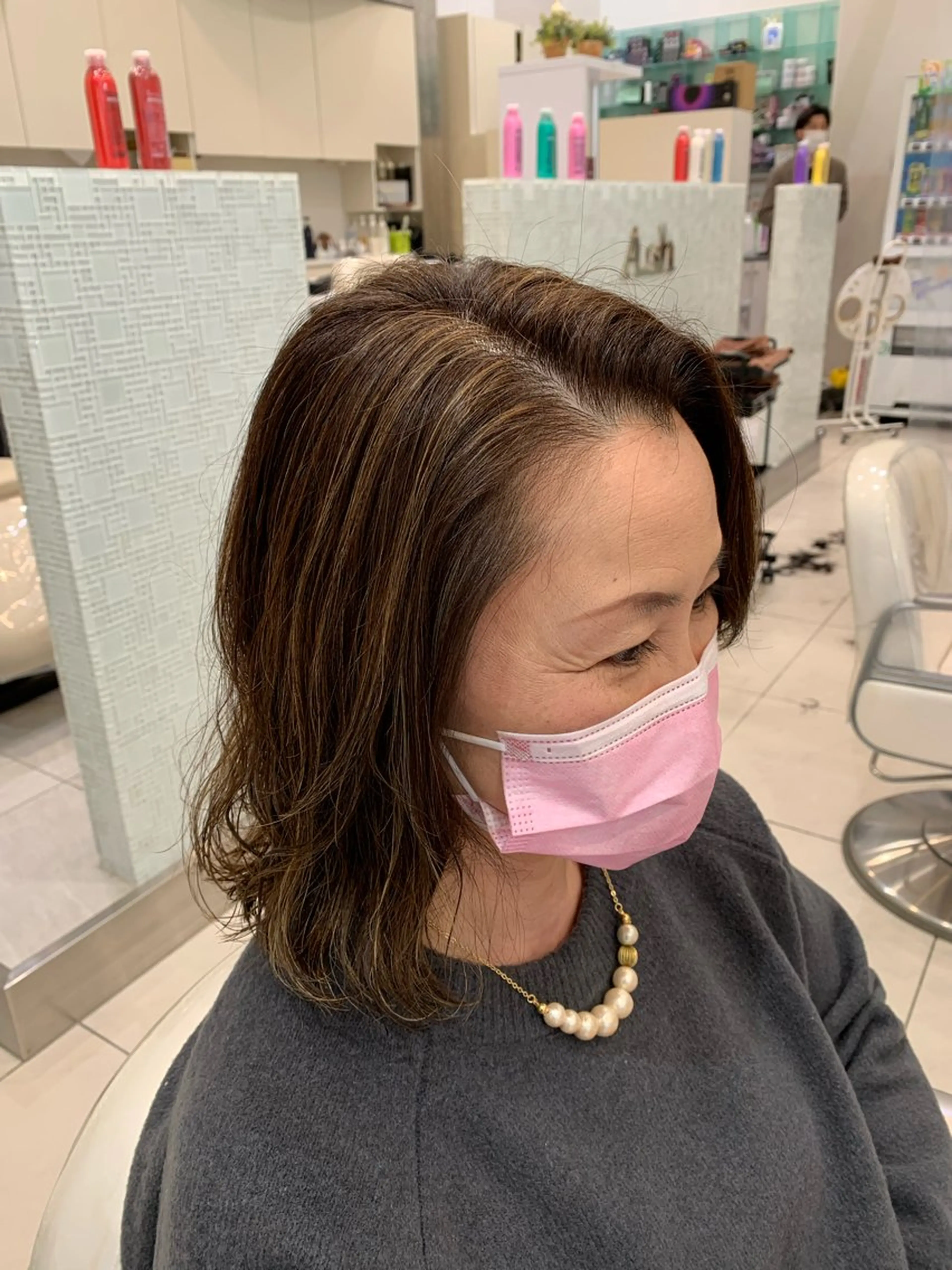 ミディアム ハイライト 店舗代表　佐藤 幸平のヘアスタイル