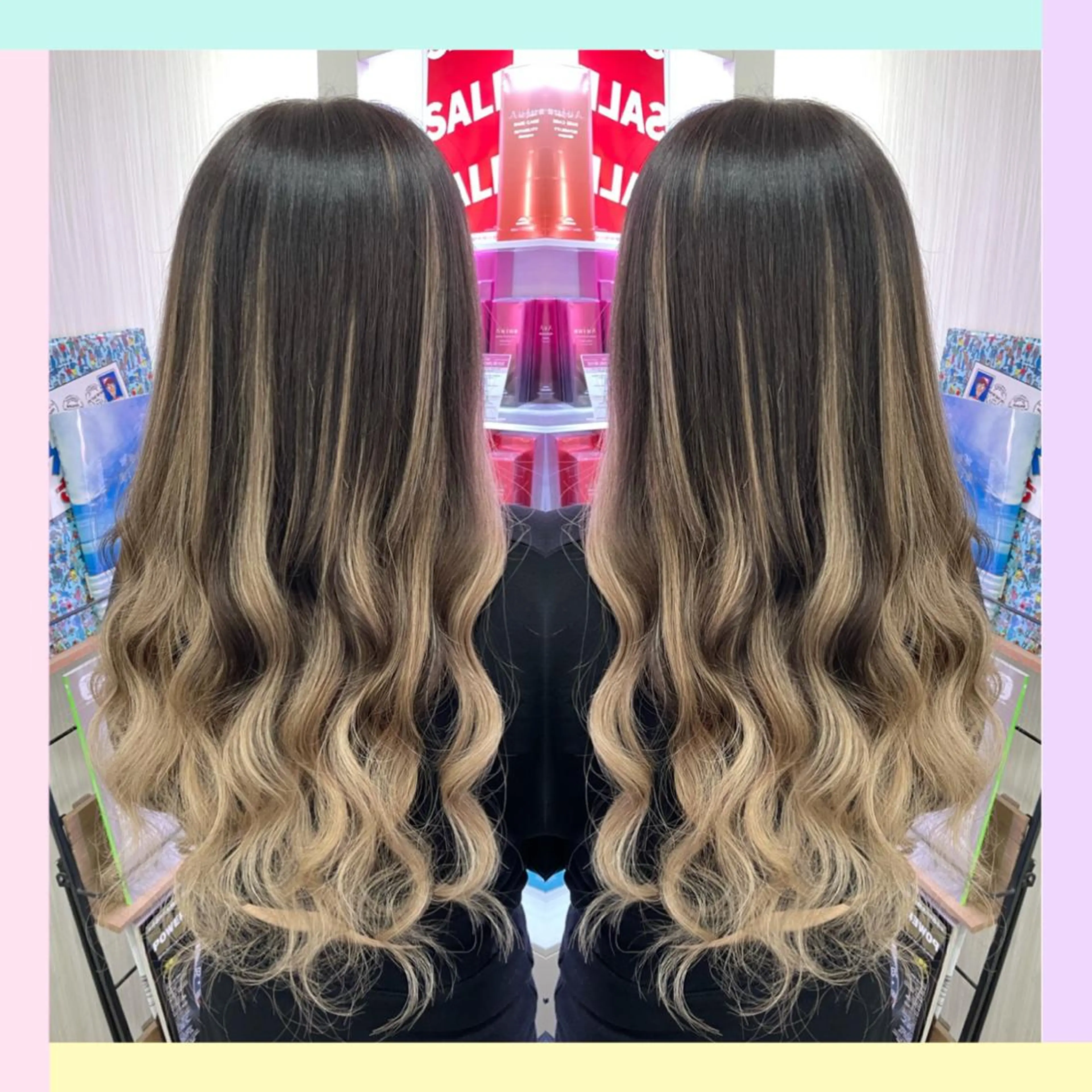 ♥艶カラー+最高級人毛シールエクステ80本まで付け放題+内部補修トリートメント エクステカット無料の写真