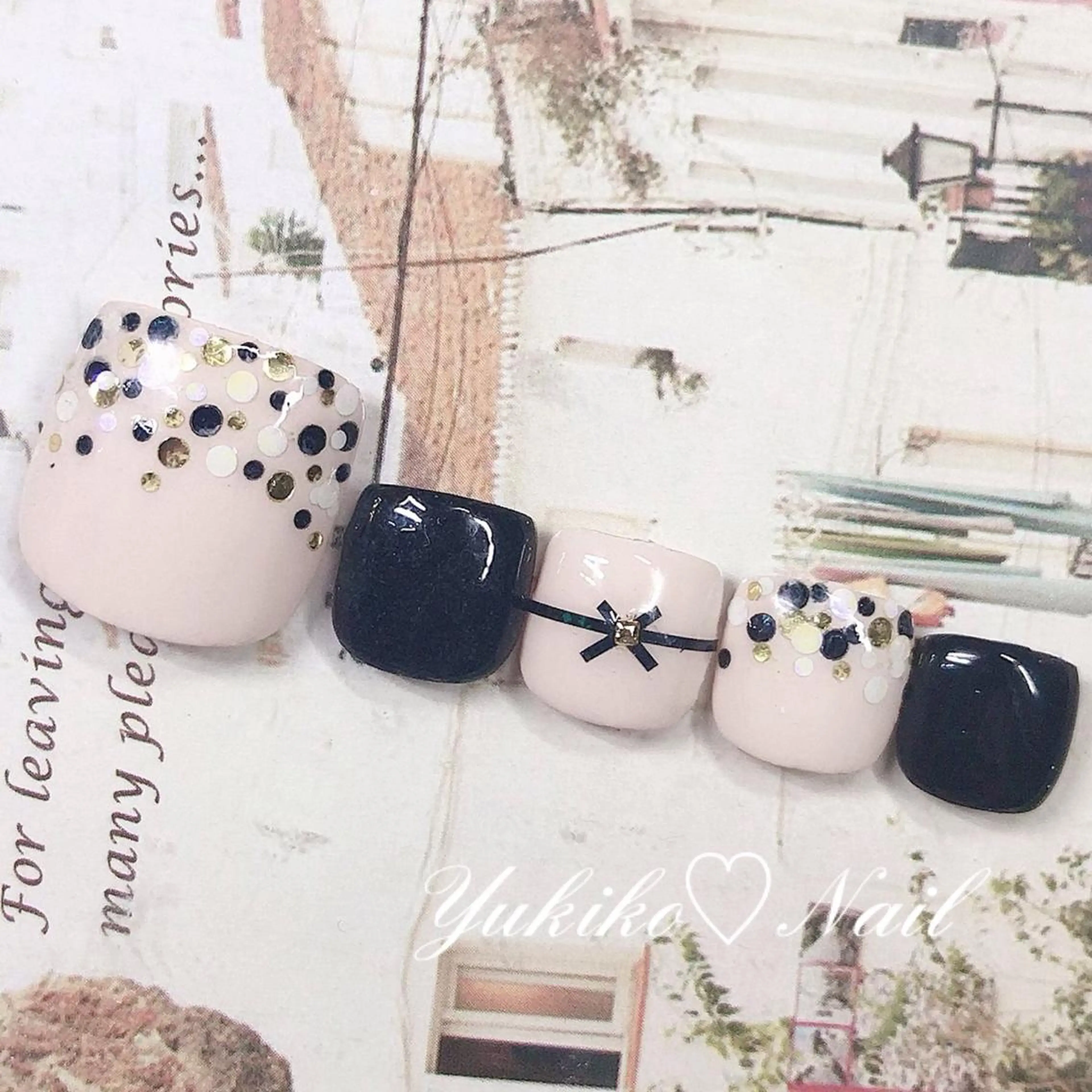 ネイル フットネイル グラデーション ホログラムネイル ユキコ ネイルのネイルデザイン