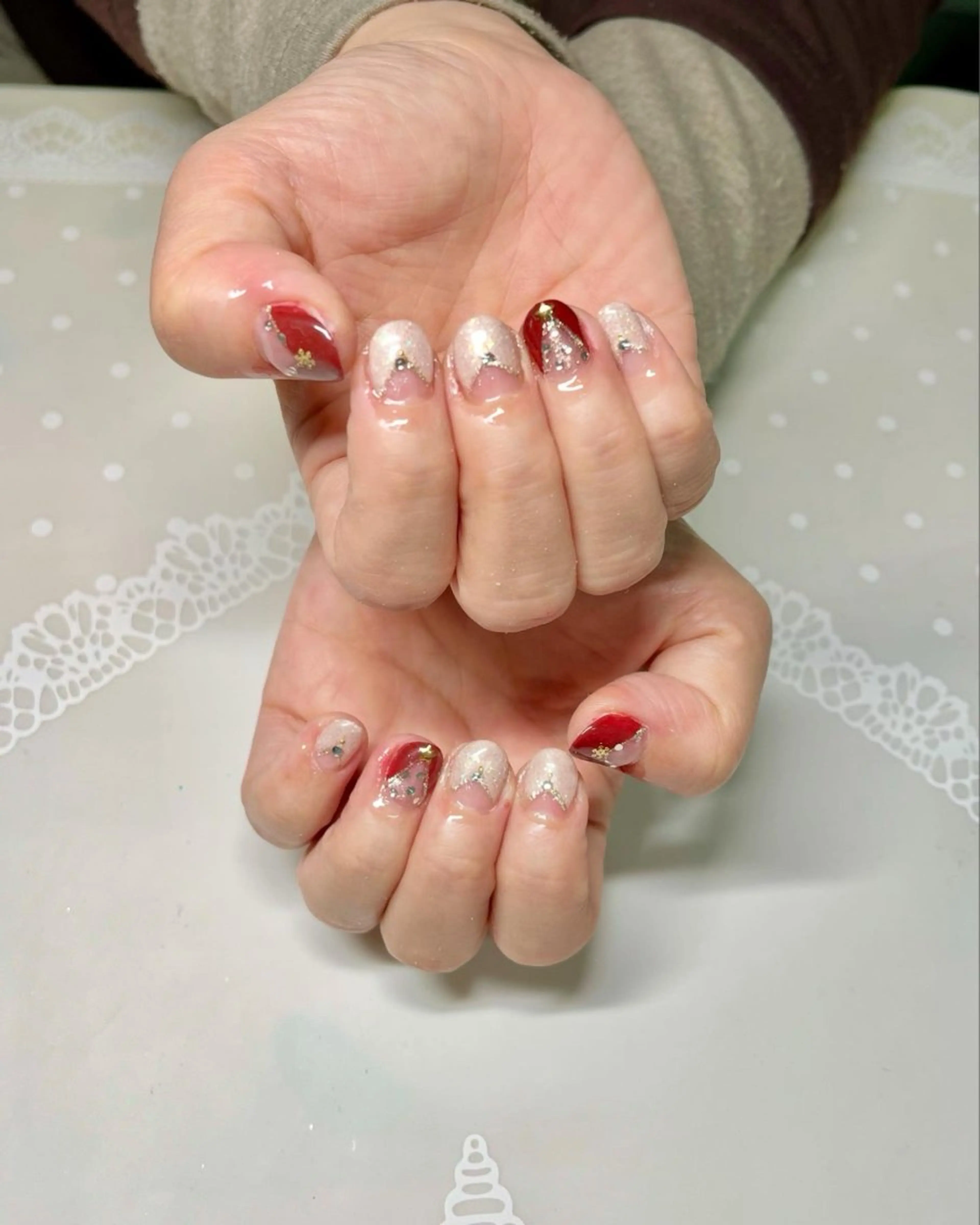 ネイル 冬ネイル クリスマス 新宿ネイルサロン ジェミディローサ所属・新宿ネイルサロン ジェミディローサのネイルデザイン