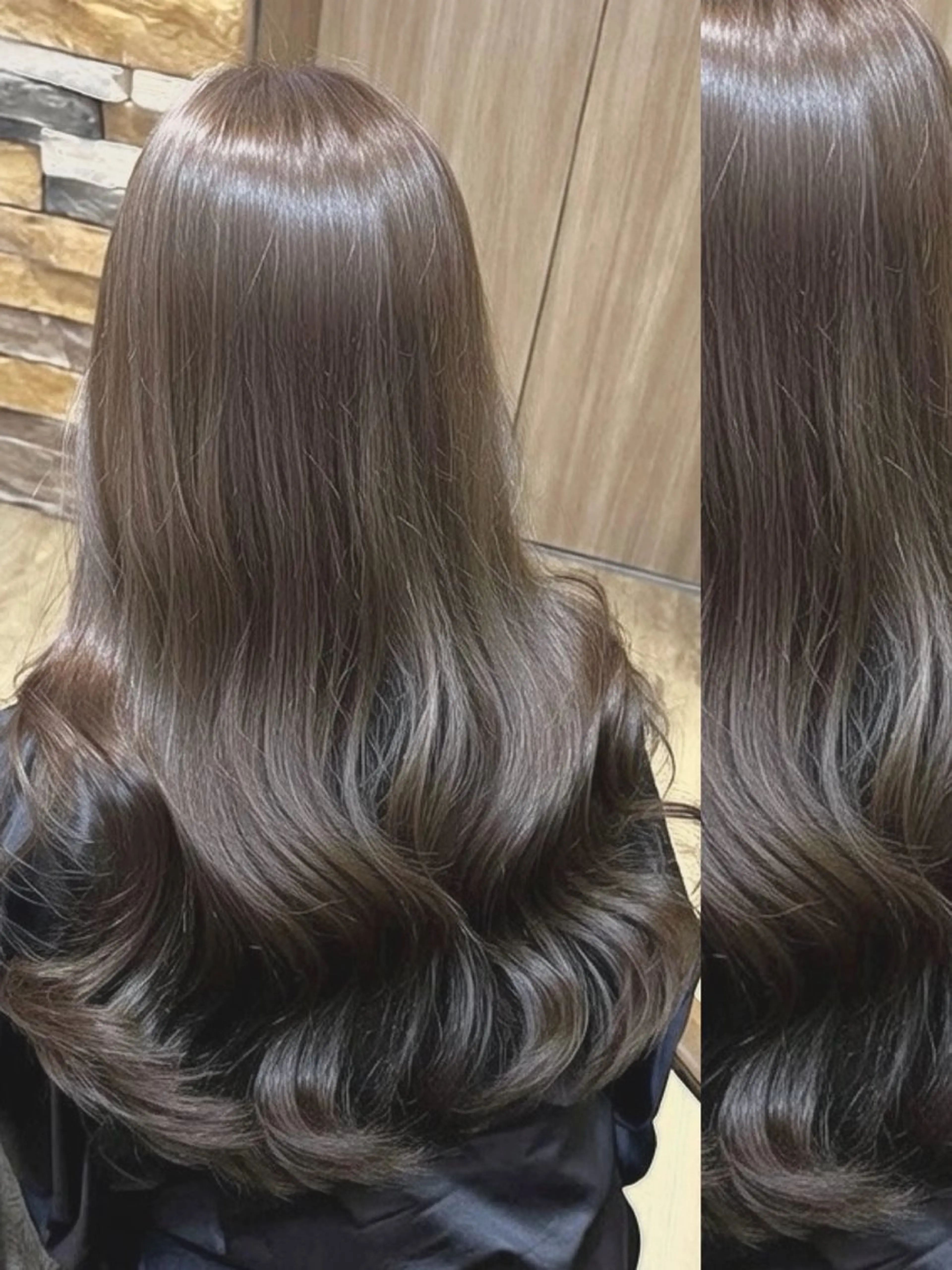 ロング カラー アッシュ アッシュブラウン ブリーチ ブラウンカラー 透明感カラー カット ヘアカラー トリートメント 👑髪質改善wカラー /ハイトーン/アユカのヘアスタイル