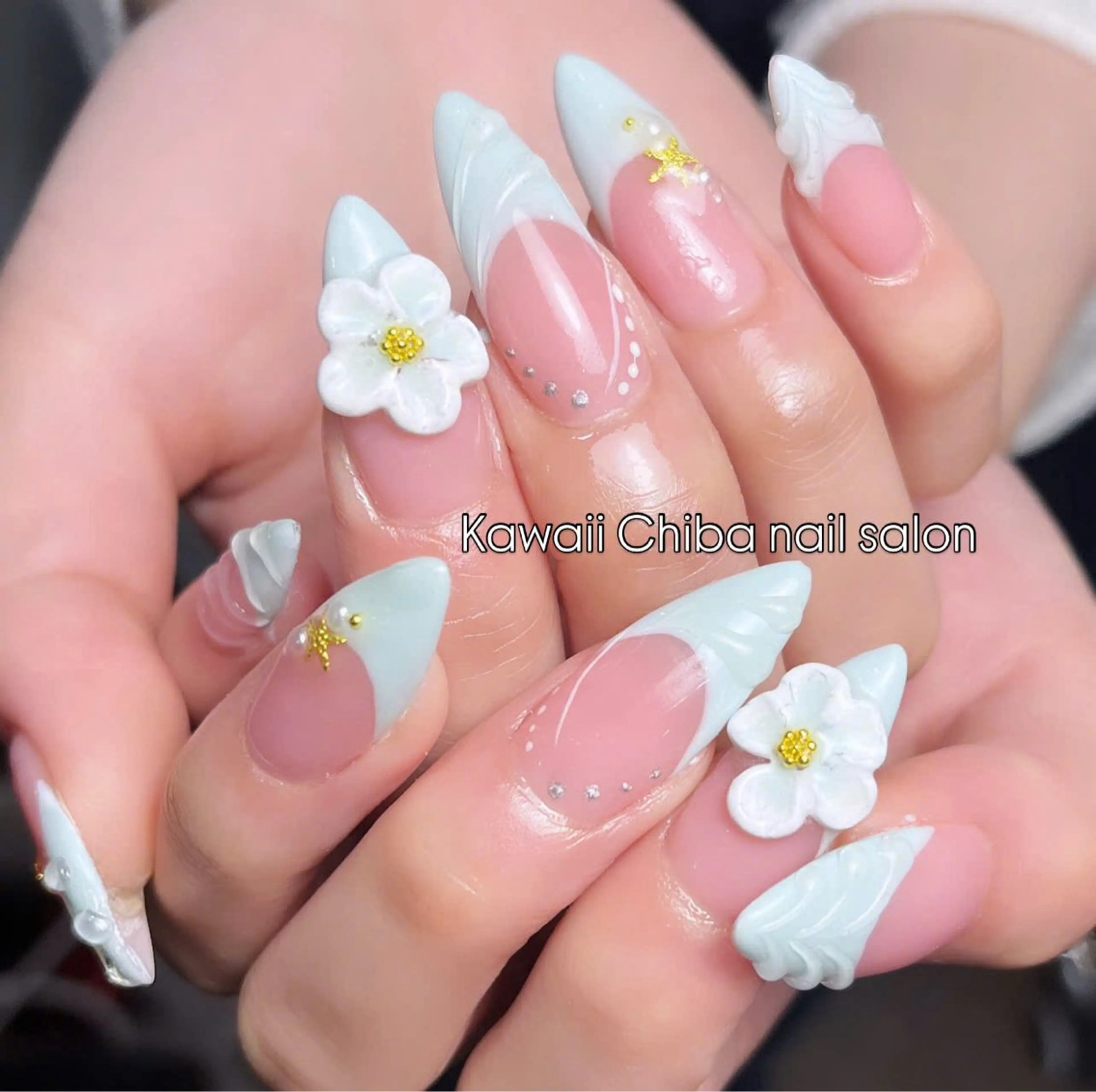 ネイル 長さ出し フレンチネイル ジェルネイル ガーリー 韓国ネイル Kawaii Chiba nailのネイルデザイン