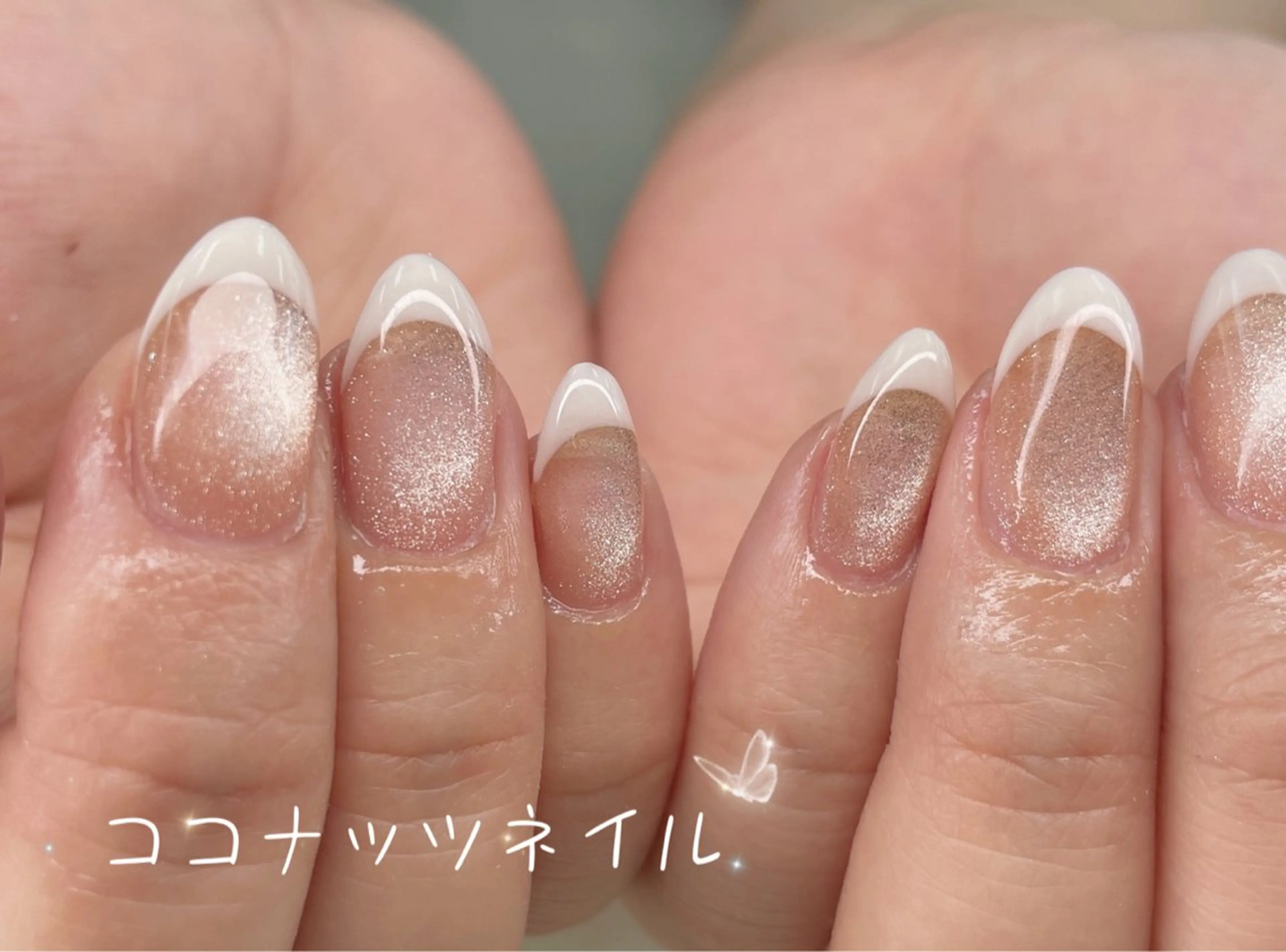 ネイル べっ甲ネイル フレンチネイル キラキラネイル マグネットネイル 大理石ネイル(マーブル) ハンドネイル 神田 ココナッツのネイルデザイン