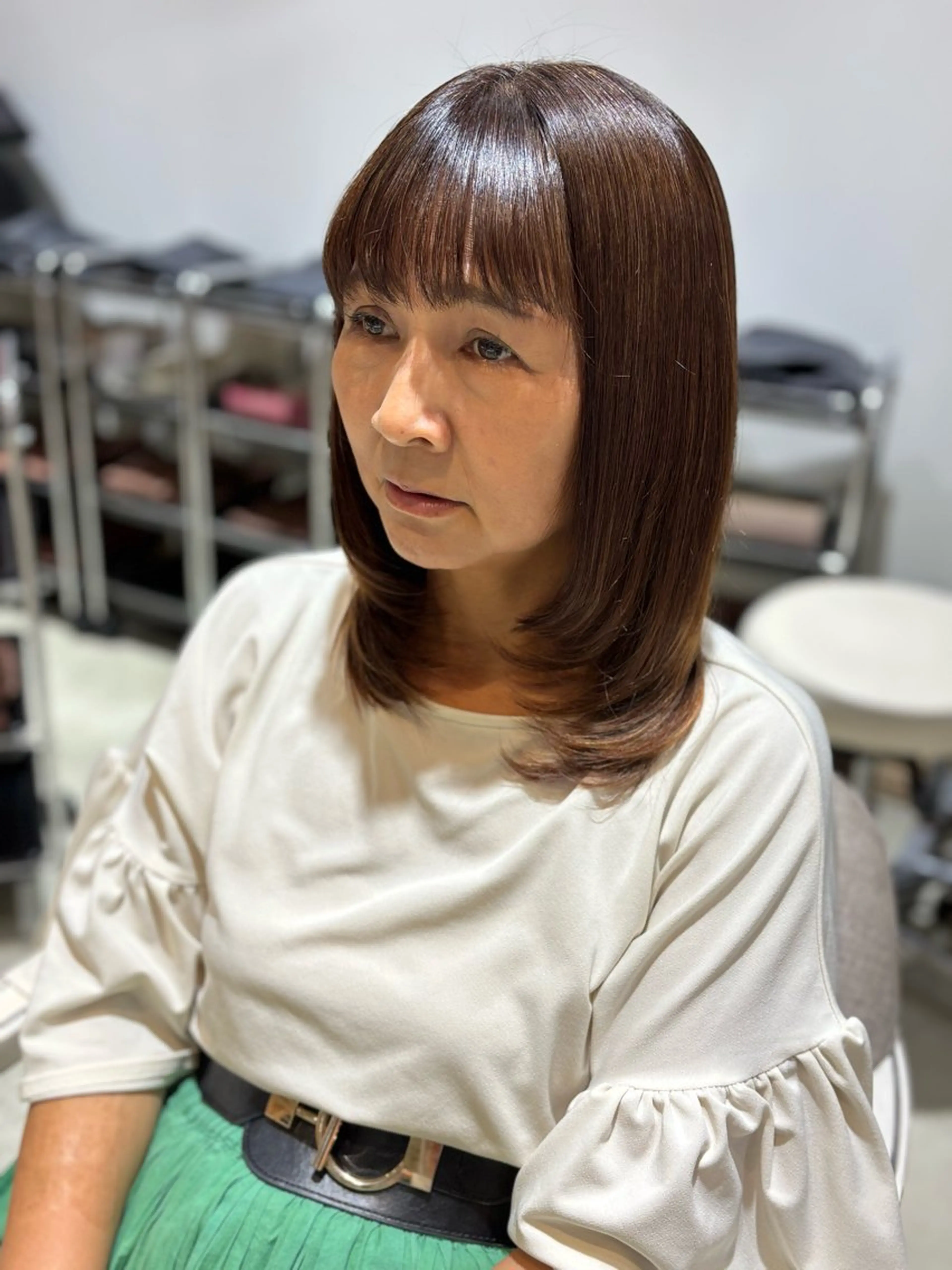 ミディアム 縮毛矯正 日高 拓磨のヘアスタイル