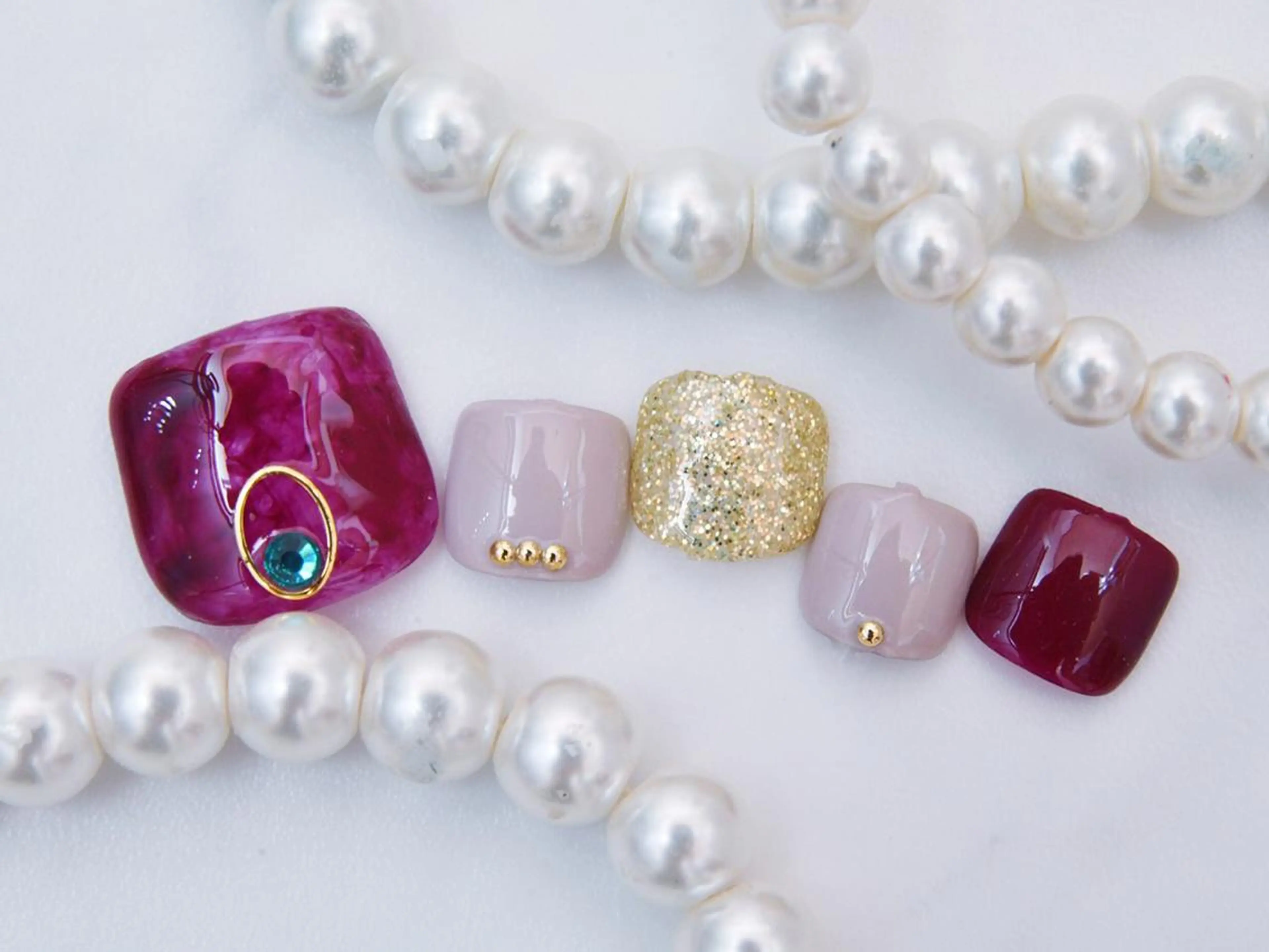 ネイル 桜ネイル 長さ出し フットネイル スカルプネイル 💗🪽Tiary Nail🪽💗のネイルデザイン