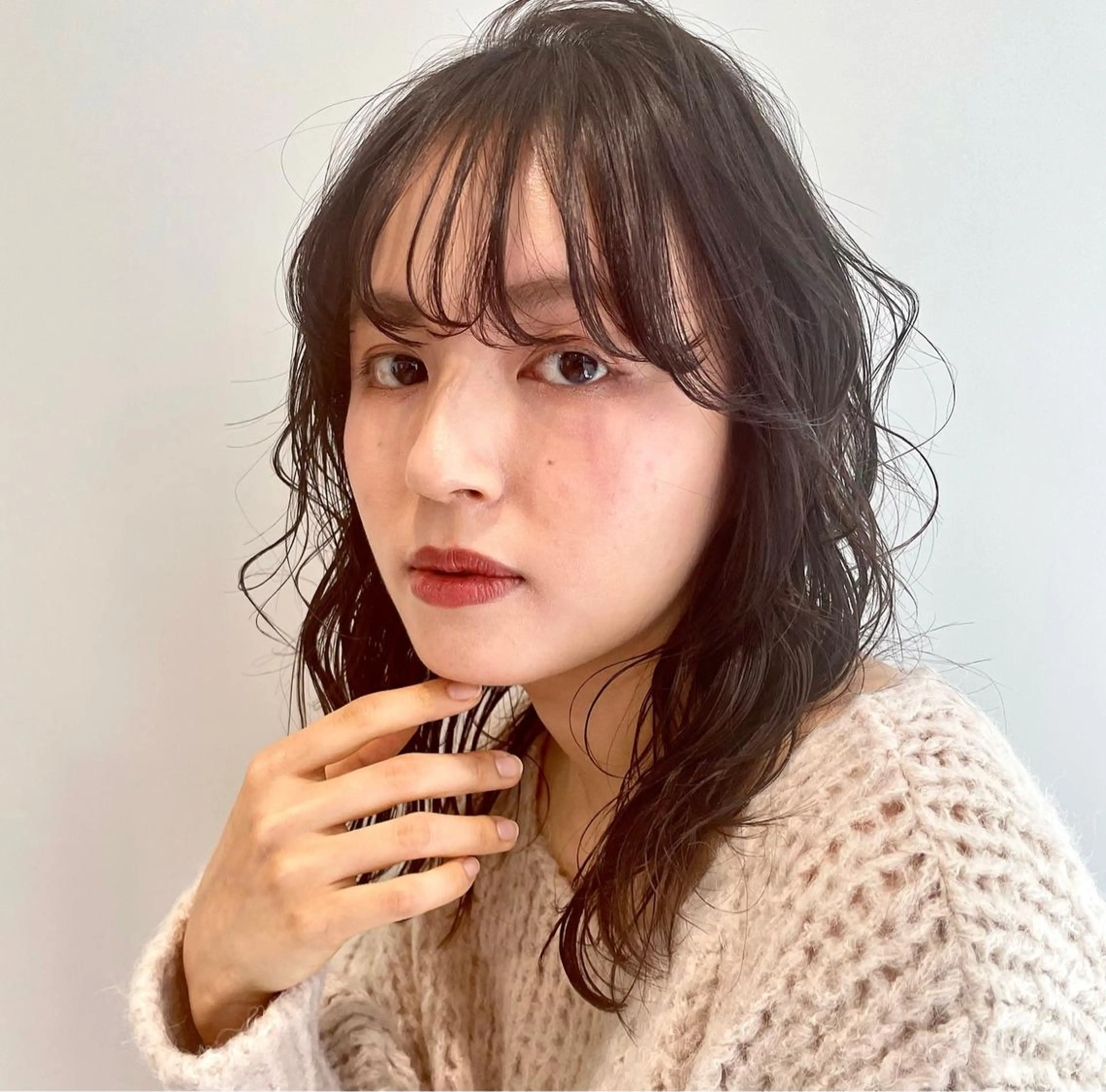 セミロング 山口 莉奈のヘアスタイル