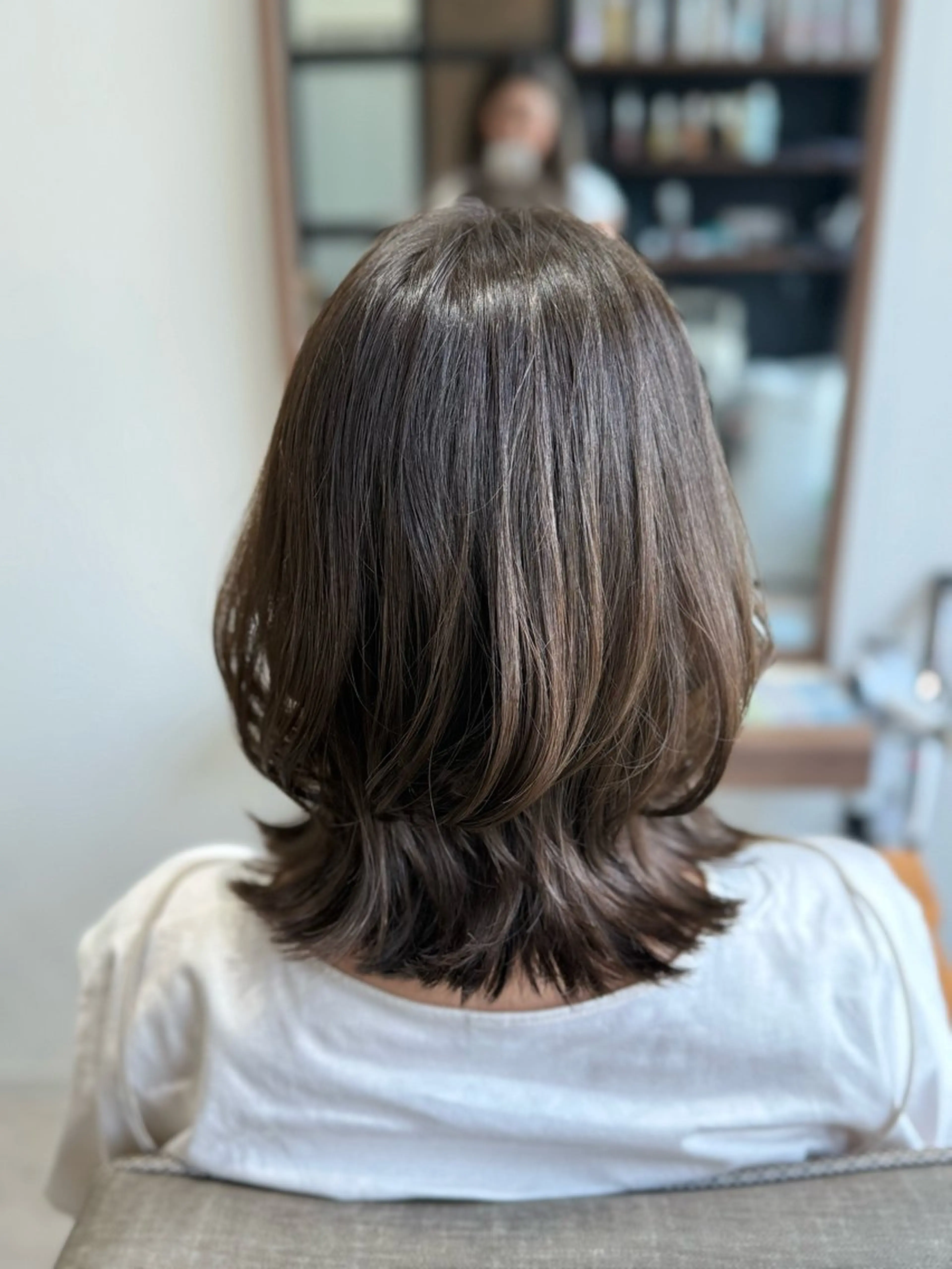 ミディアム ミディアムレイヤー レイヤーカット ヘアカラー トリートメント ヘッドスパ 🍭海外ヘア/レイヤ ー/艶髪🍭舟橋瑞稀のヘアスタイル