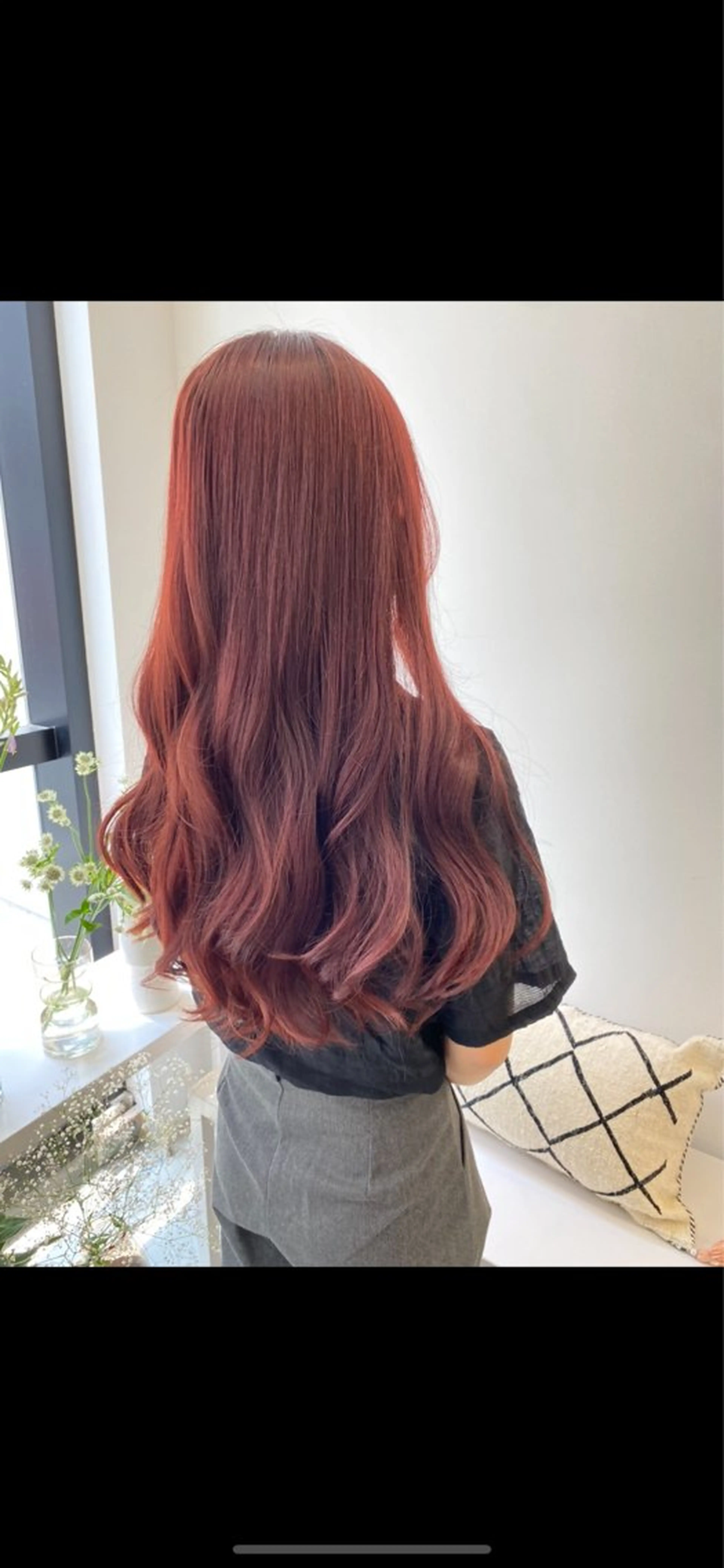 ロング カラー ヘアアレンジ ブリーチ ブリーチなしカラー ピンクカラー erika /韓国ヘアのヘアスタイル