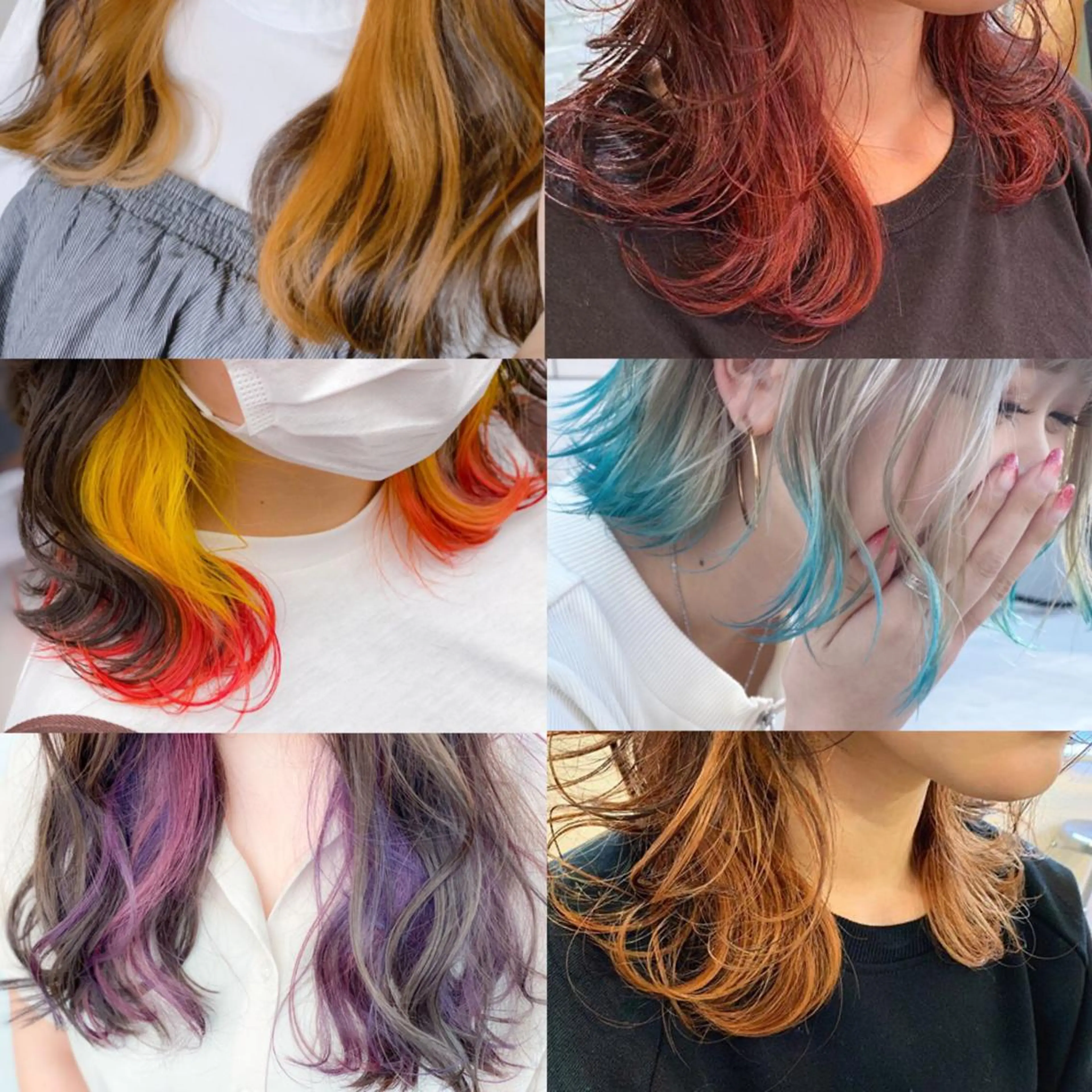 ミディアム カラー パーマ ヘアアレンジ イヤリングカラー ハイトーンカラー クオルシアカラー ムルギョル巻き newi saLyu ネウィ サリューのヘアスタイル