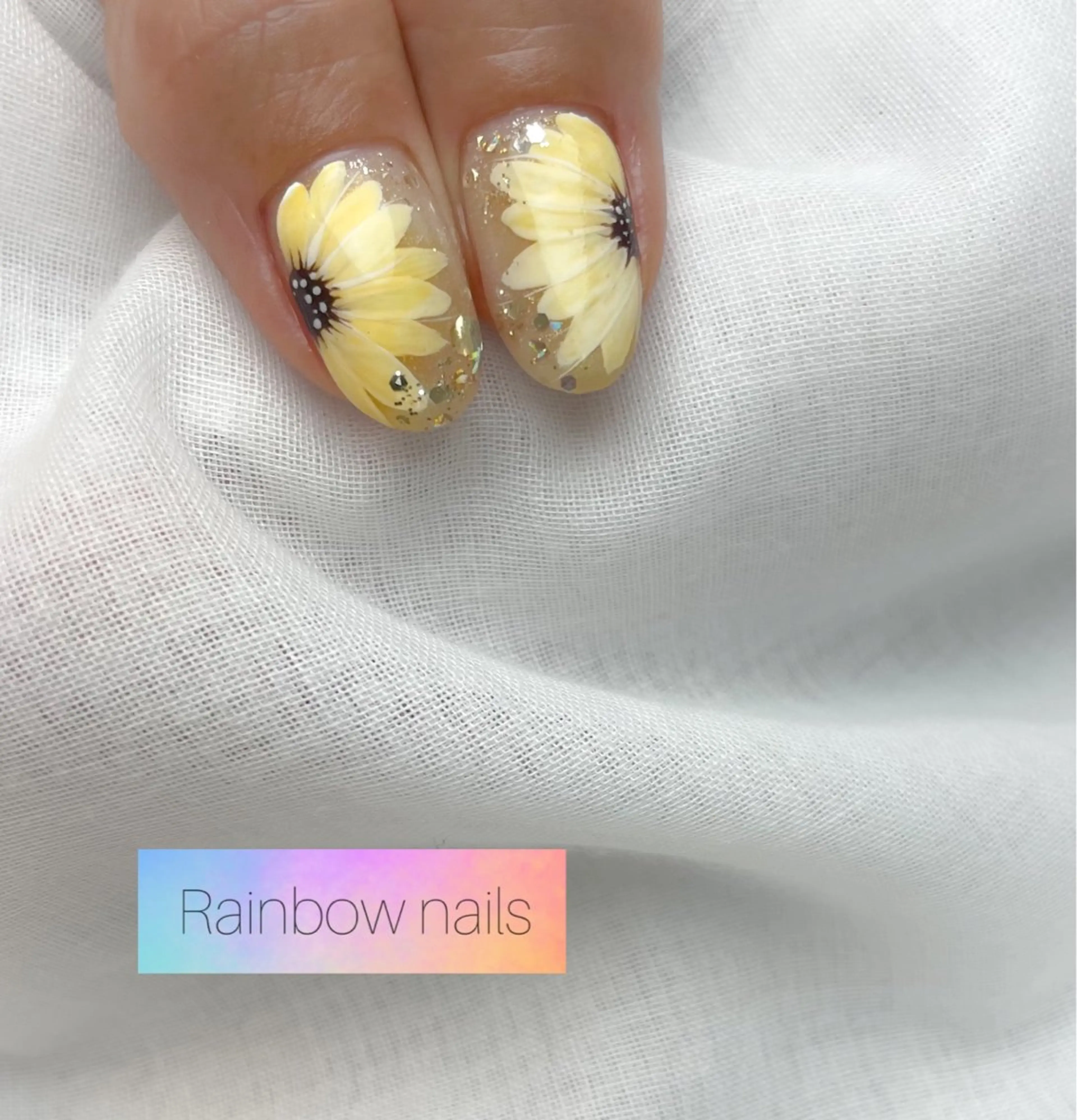 ネイル ハンドネイル Rainbow nailsくろちゃんのネイルデザイン