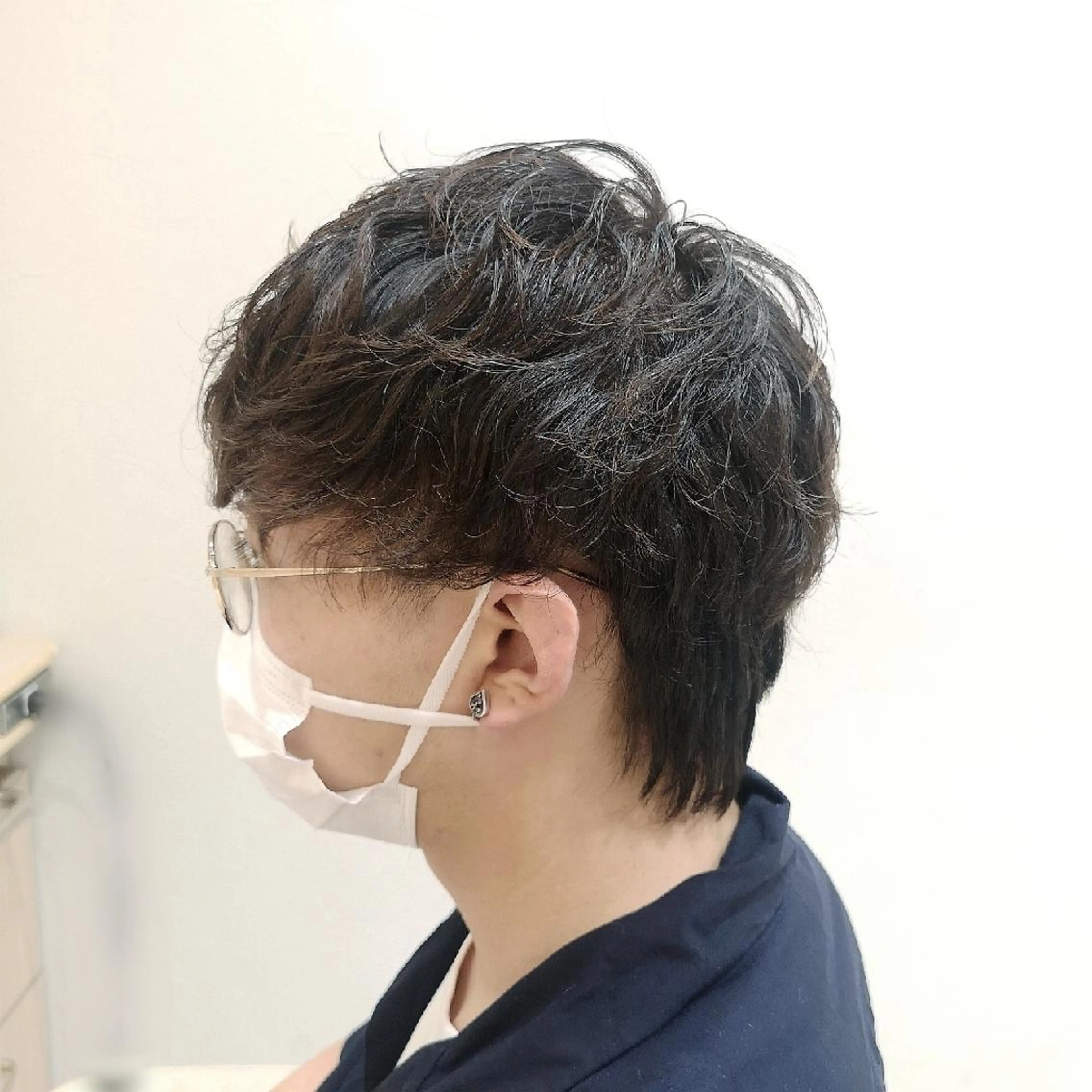 メンズ パーマ 渡辺 愛枝/艶カラー🩵のヘアスタイル