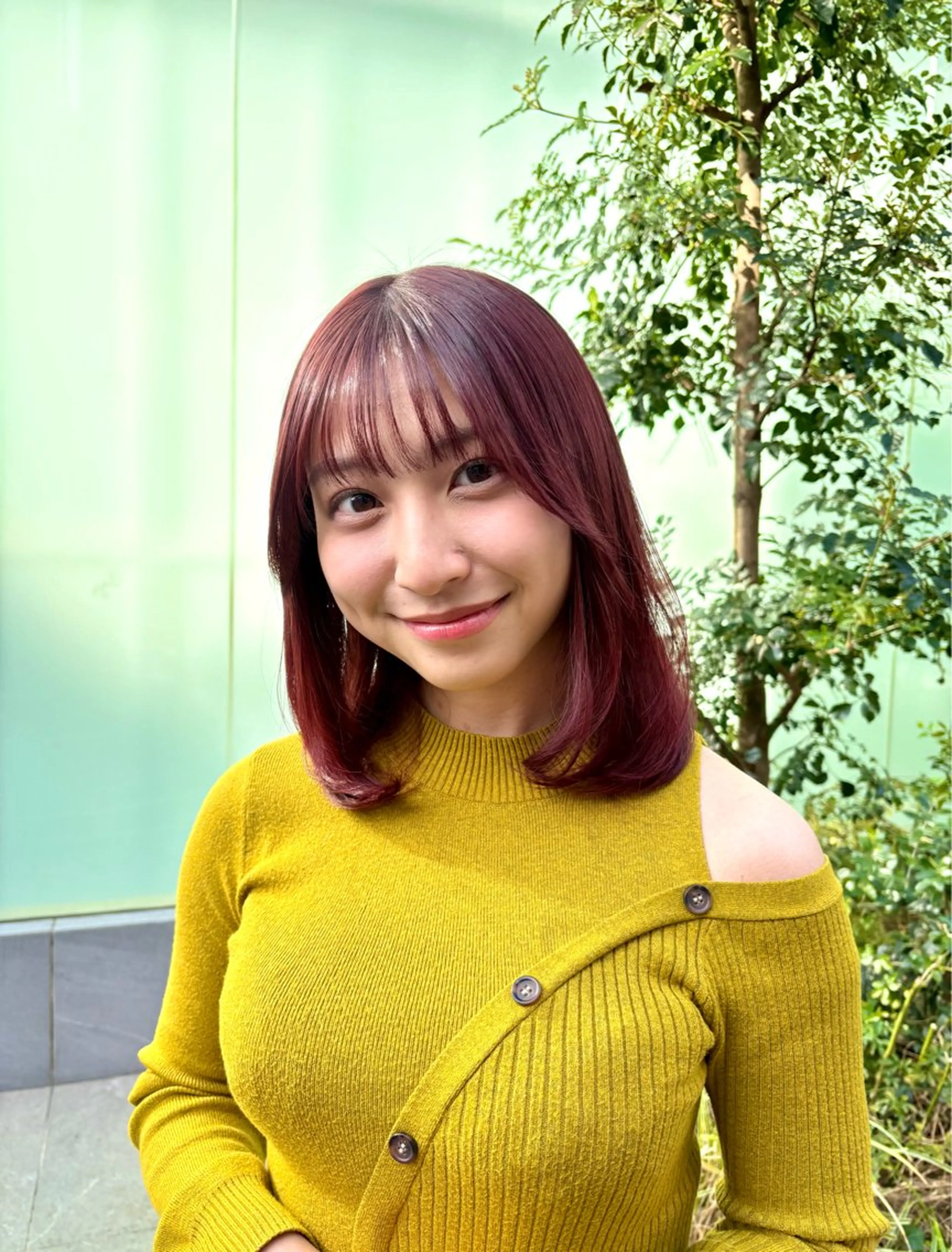 セミロング カラー 髪質改善 縮毛矯正 トリートメント すぐ巻ける縮毛矯正 🍀勝倉　麗のヘアスタイル