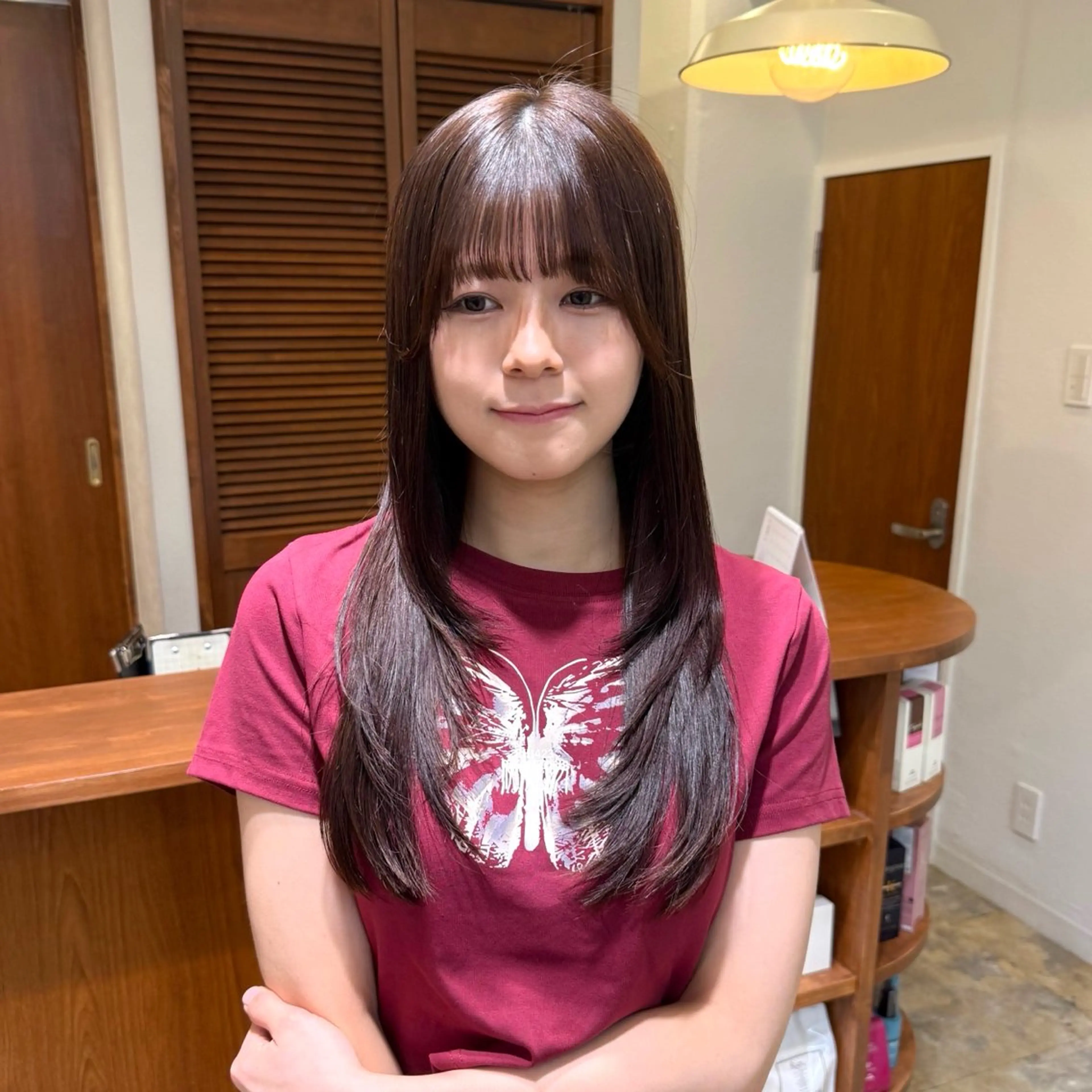 ロング カット 縮毛矯正 トリートメント レイヤーカット ダブルカラー高杉颯汰のヘアスタイル