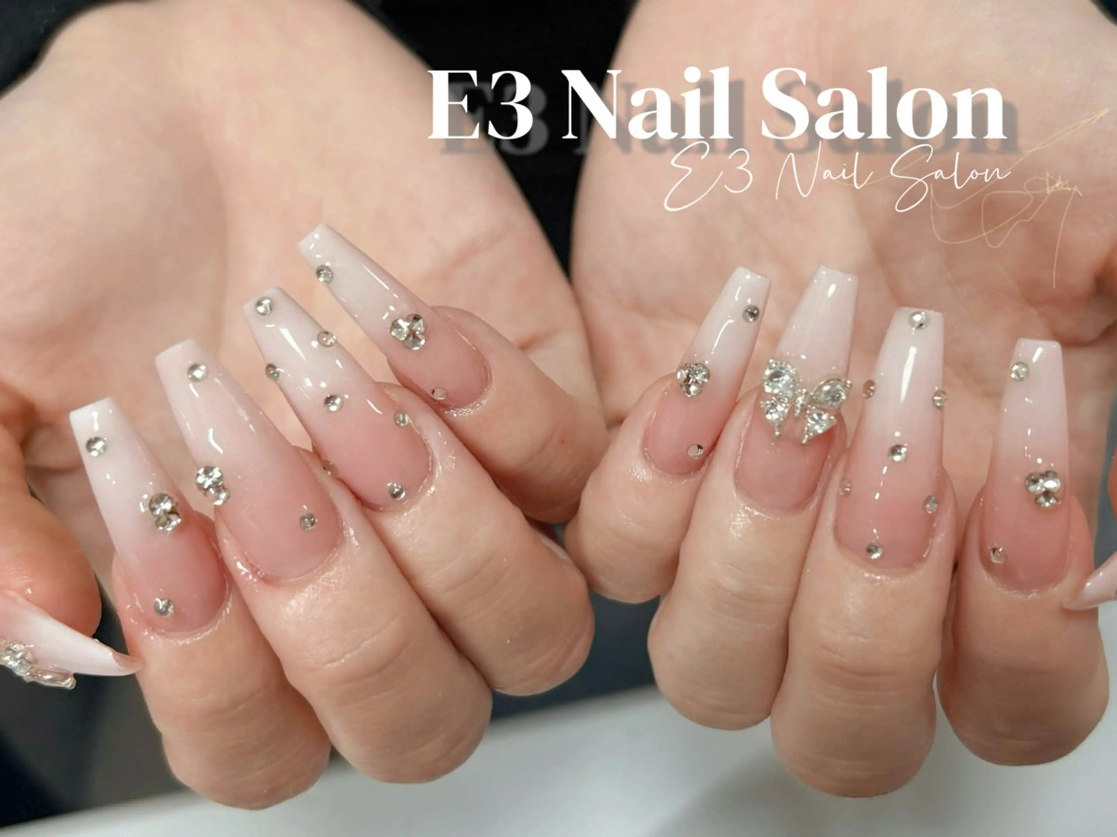 ネイル 桜ネイル フレンチネイル ジェルネイル ガラスフレンチ グラデーション ハンドネイル E3 Nail Salonのネイルデザイン