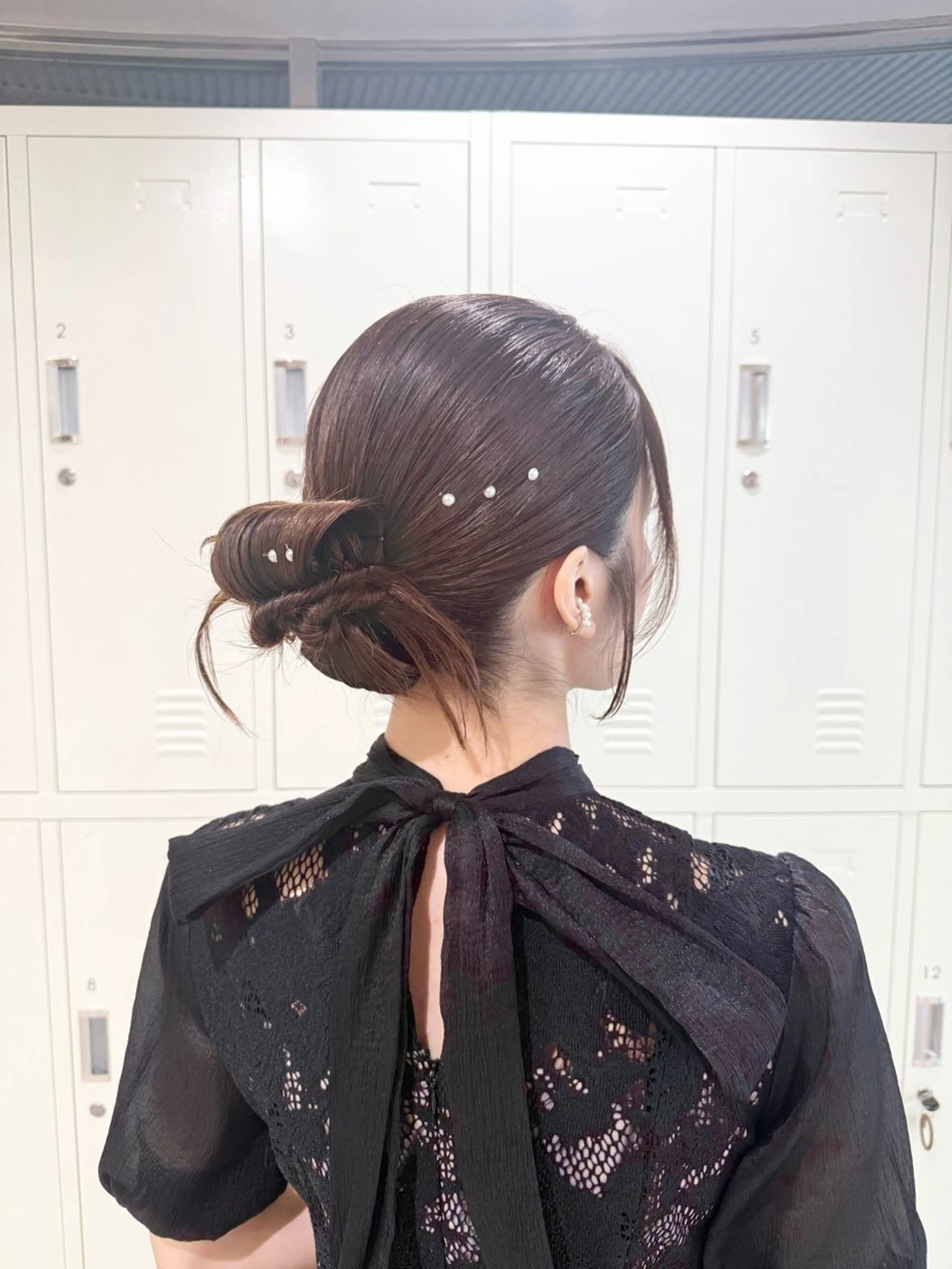 セミロング ヘアアレンジ ヘアセット オタク美容師☃️🩵 ヘアアレンジ/暗髪のヘアスタイル