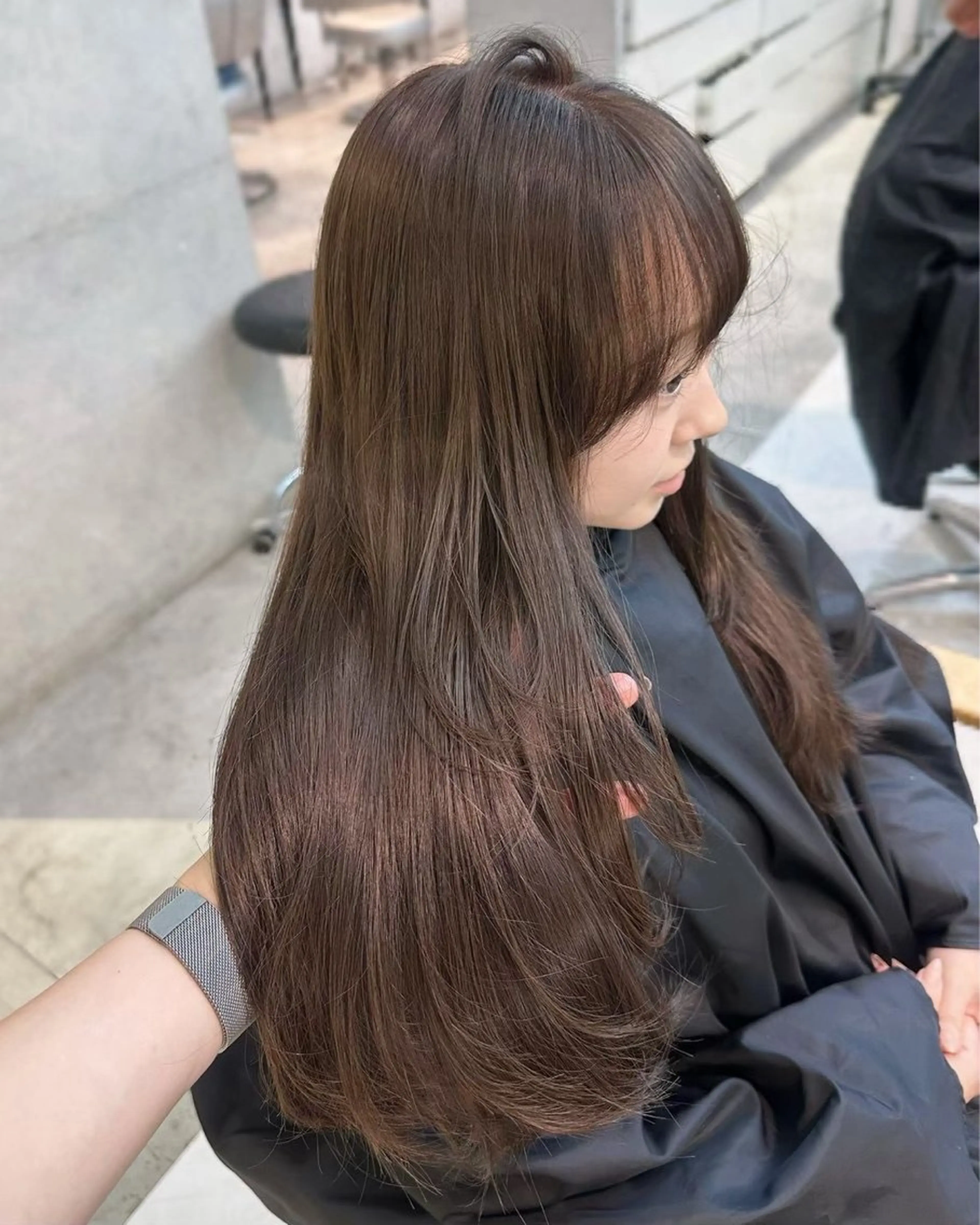 ロング カラー ブリーチ ブラウンカラー 透明感カラー ブリーチなしカラー ヘアカラー 韓国風🇰🇷透明感 color☁️カナトのヘアスタイル
