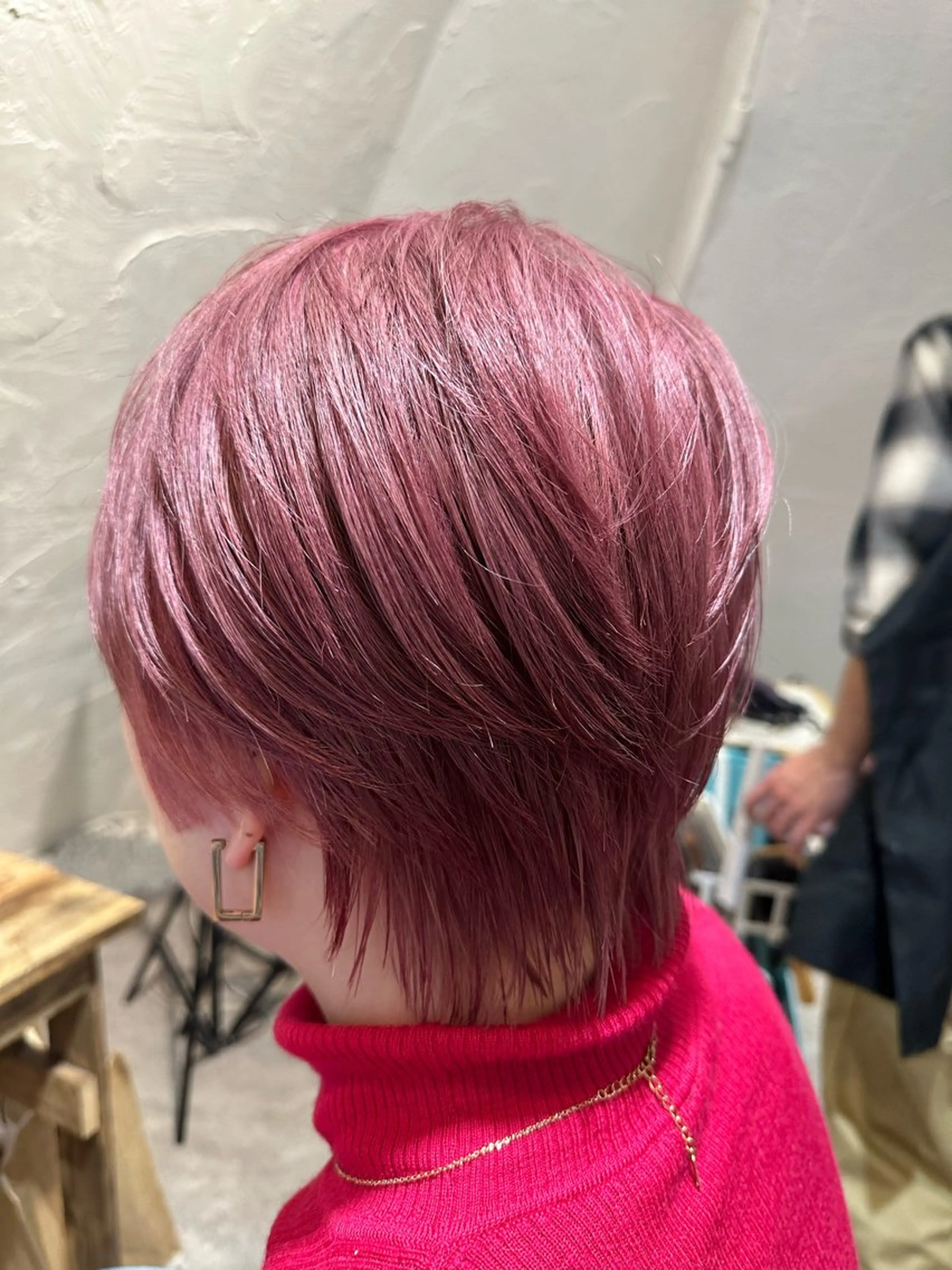 ショート カラー ブリーチ ピンクカラー ショートヘア fuu。。。銀座所属・美髪質改善✨ 縮毛矯正✨HIDEのヘアスタイル