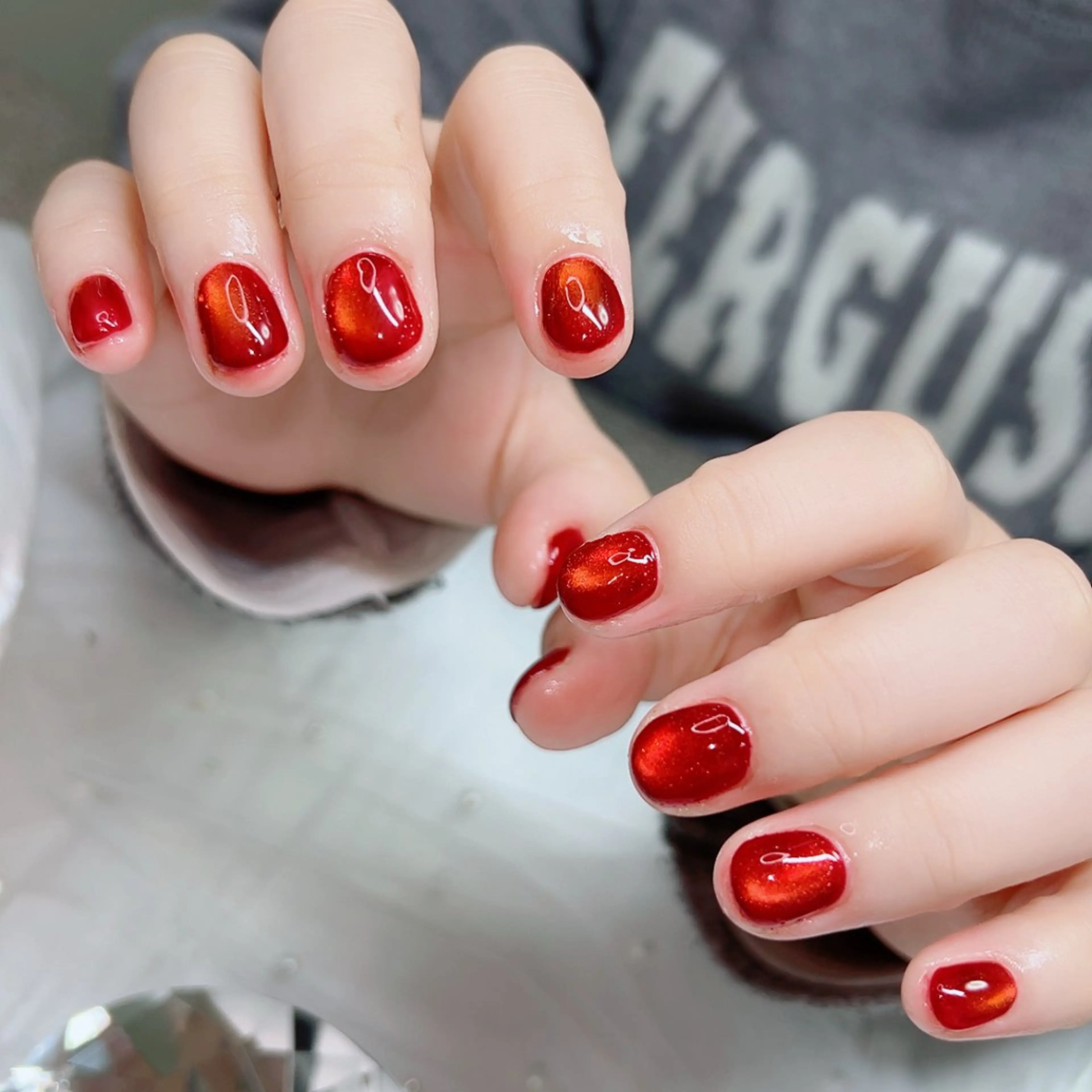 ネイル アートネイル フレンチネイル ジェルネイル グラデーション マグネットネイル ハンドネイル Cute Tips nailのネイルデザイン