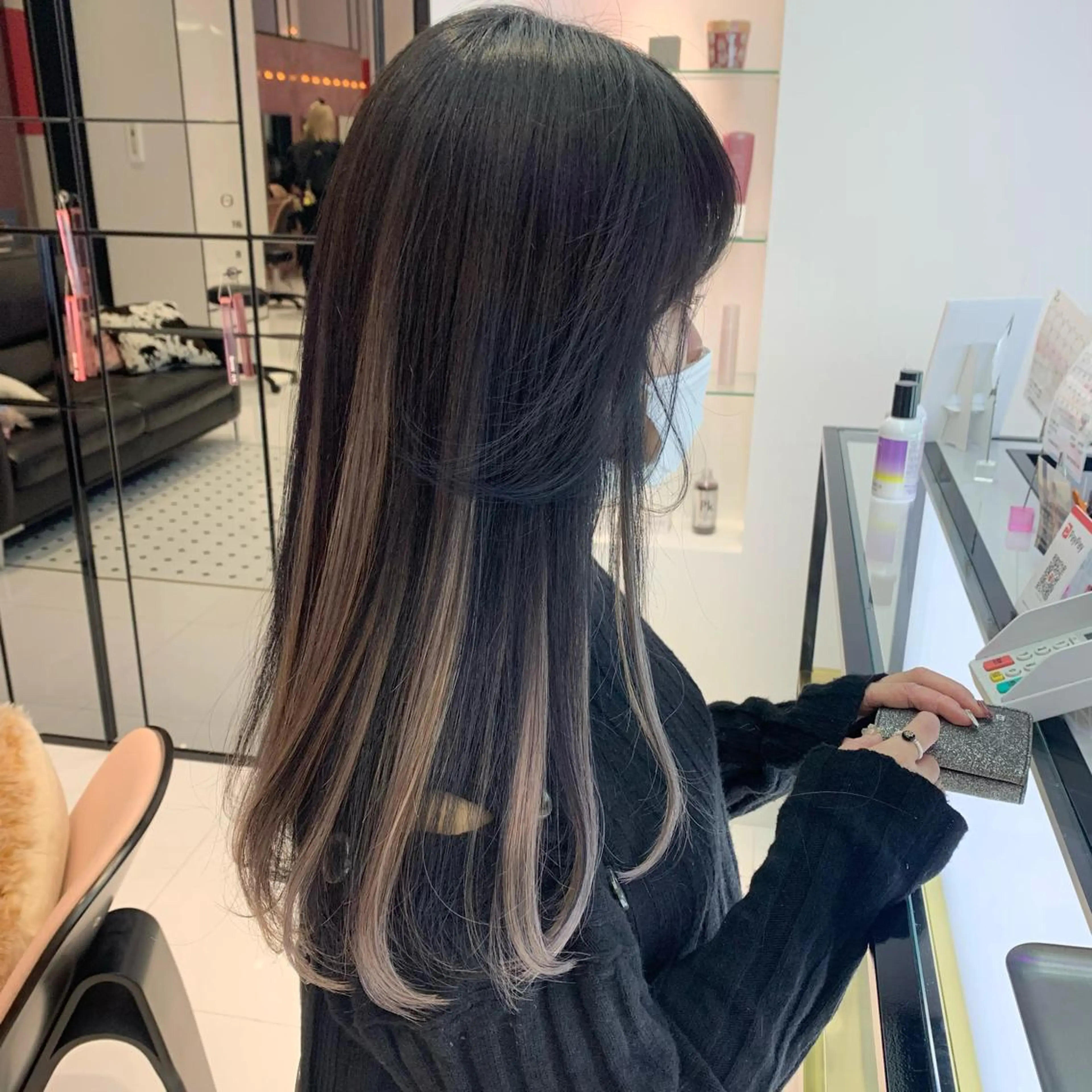 ロング カラー シールエクステ ハイライトカラー エクステ ハイライト ハッシュカット/ハイ トーン/MANAMIのヘアスタイル