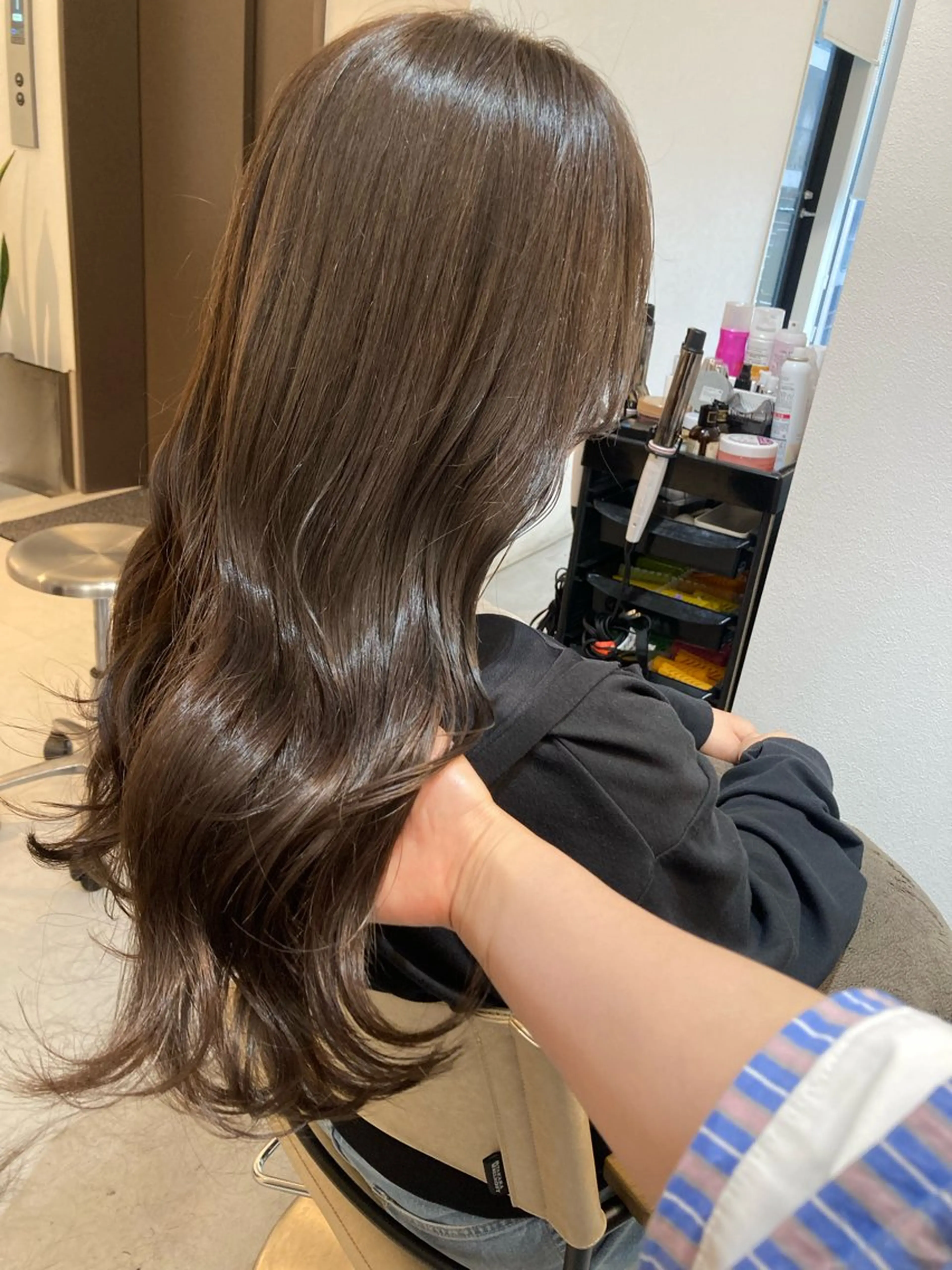 ロング カット ヘアカラー トリートメント ✨色持ちの良い艶 カラー✨蟹江真世のヘアスタイル
