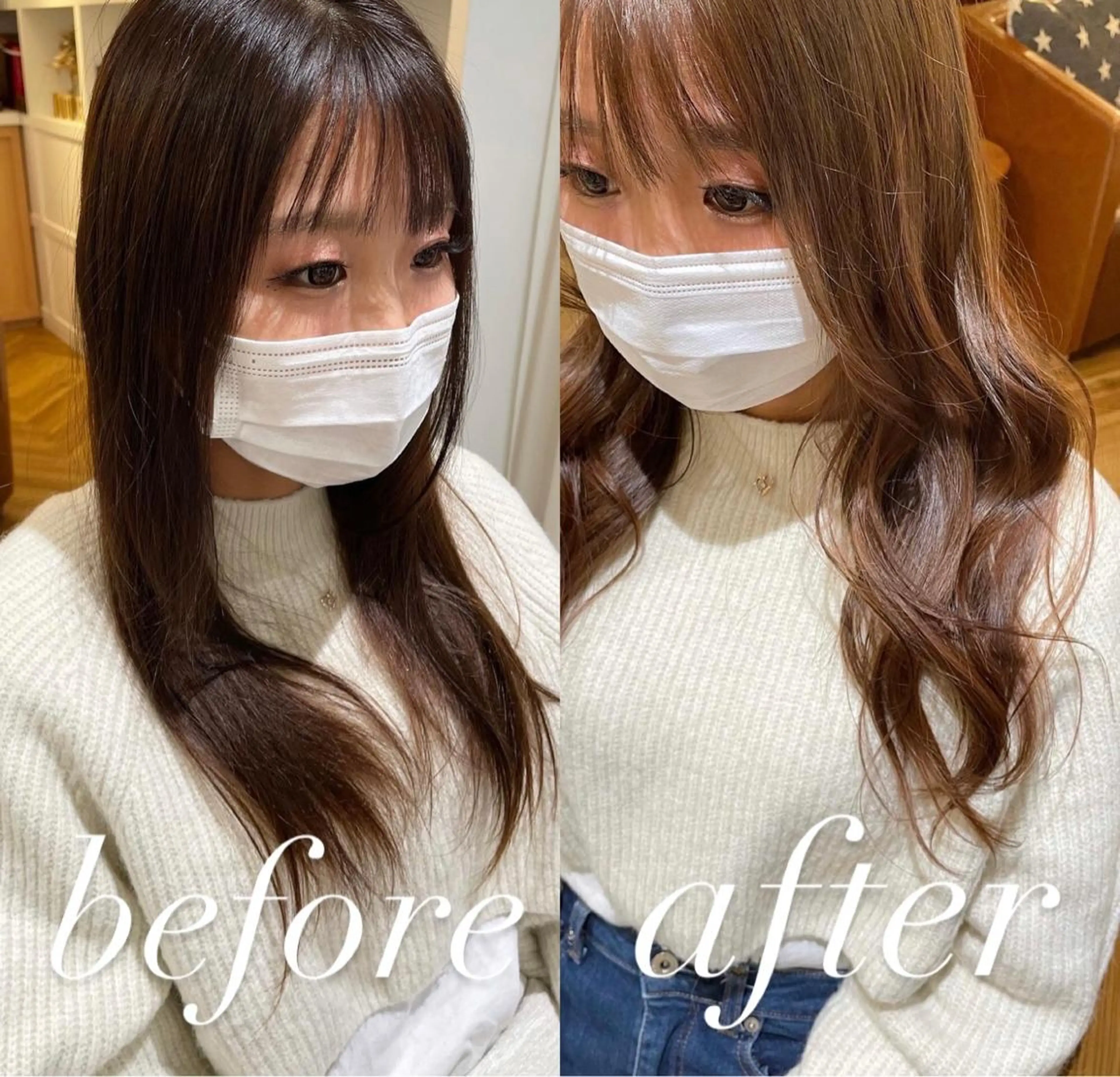 ロング カラー ベージュカラー ブリーチ ヘアカラー トリートメント 過去一の柔髪ヘア 🌿einshairのヘアスタイル