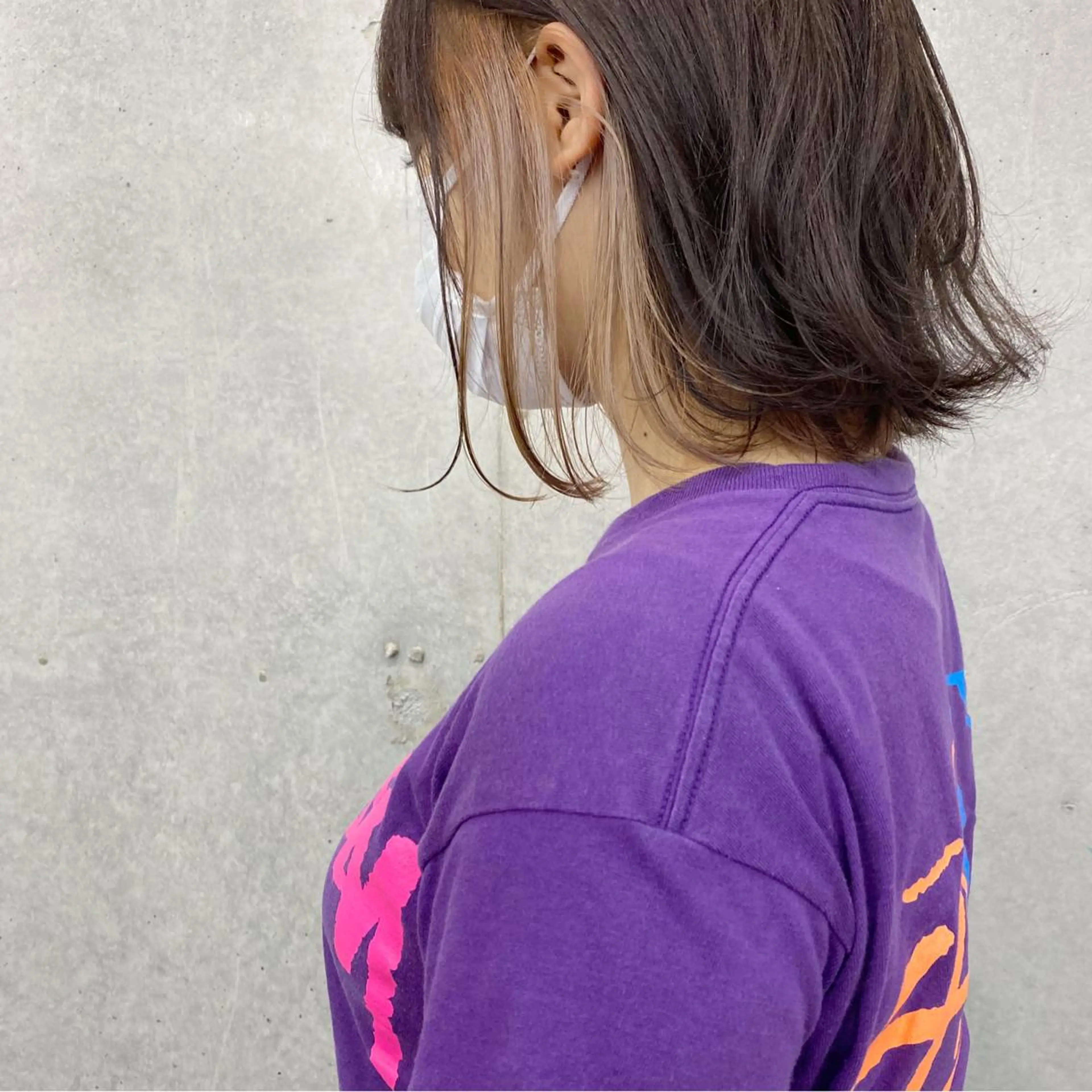 ミディアム カラー ヘアアレンジ インナーカラー ヘアカラー レイヤーカット🪽 MARINA🦩のヘアスタイル