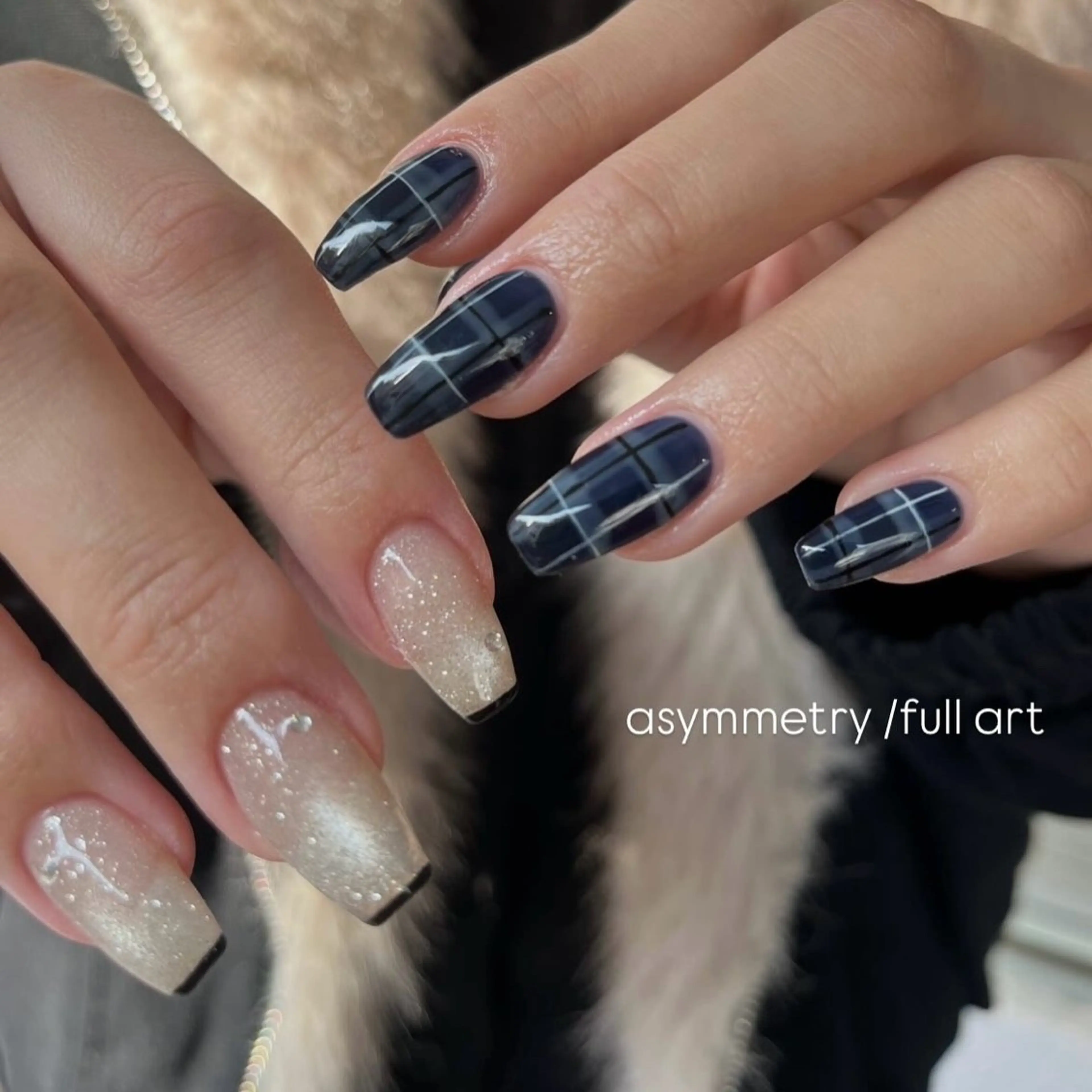 ネイル ネイビー ハンドネイル ballie／小野原 なつみのネイルデザイン