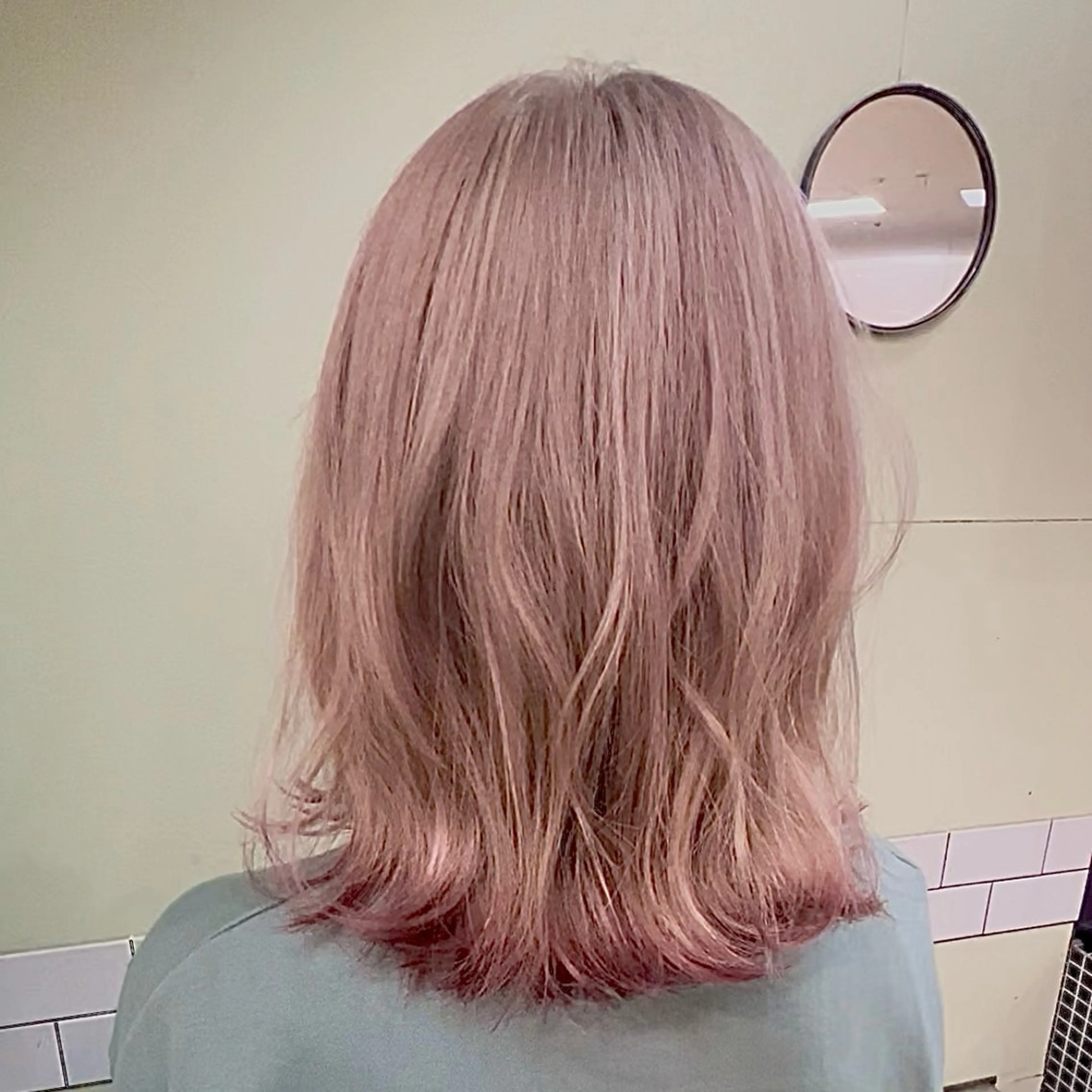 セミロング カラー ベージュカラー ピンクカラー ピンクベージュ 大人メンズパーマ /石川瑠青のヘアスタイル