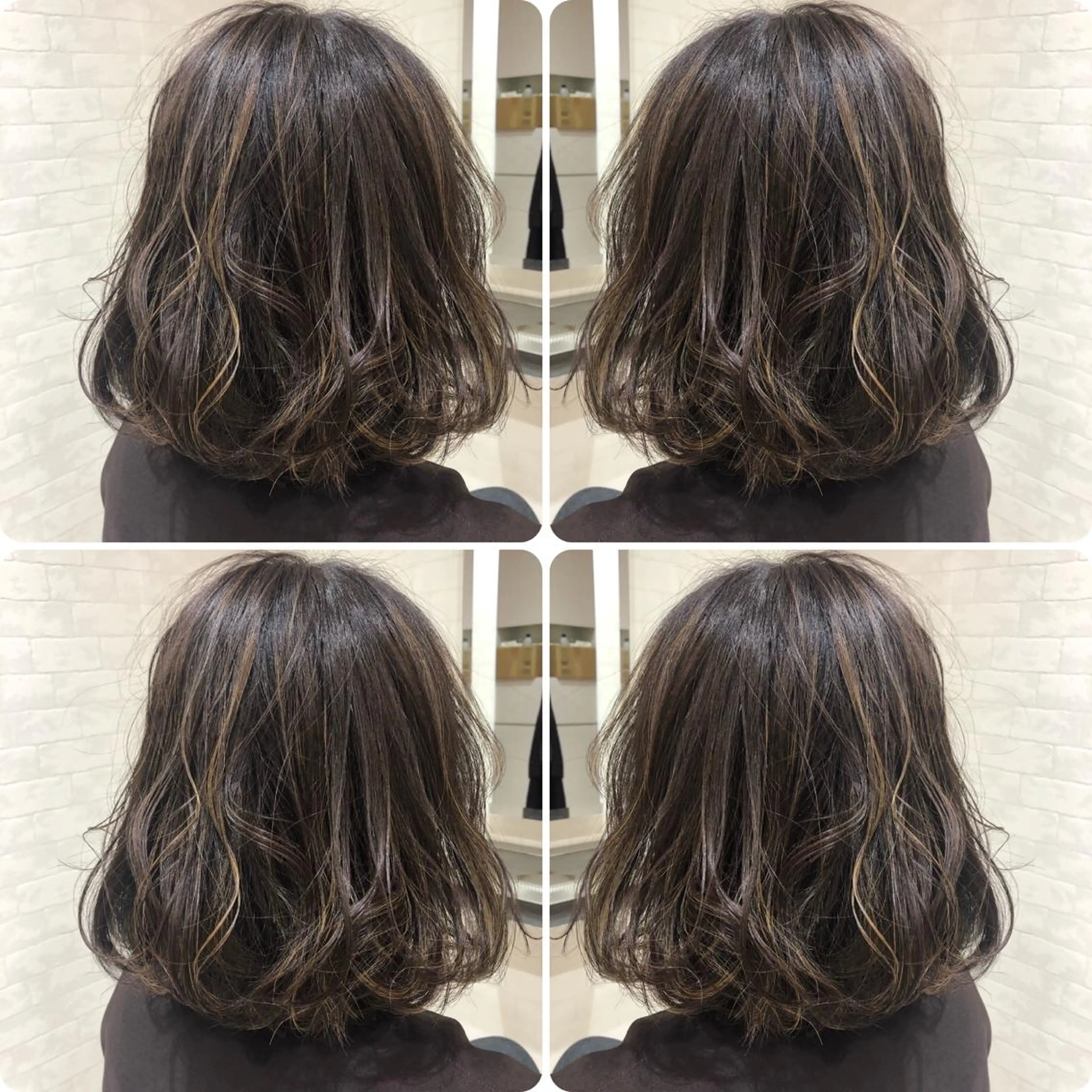 ミディアム カラー ハイライトカラー ハイライト 畑山 紗耶佳のヘアスタイル