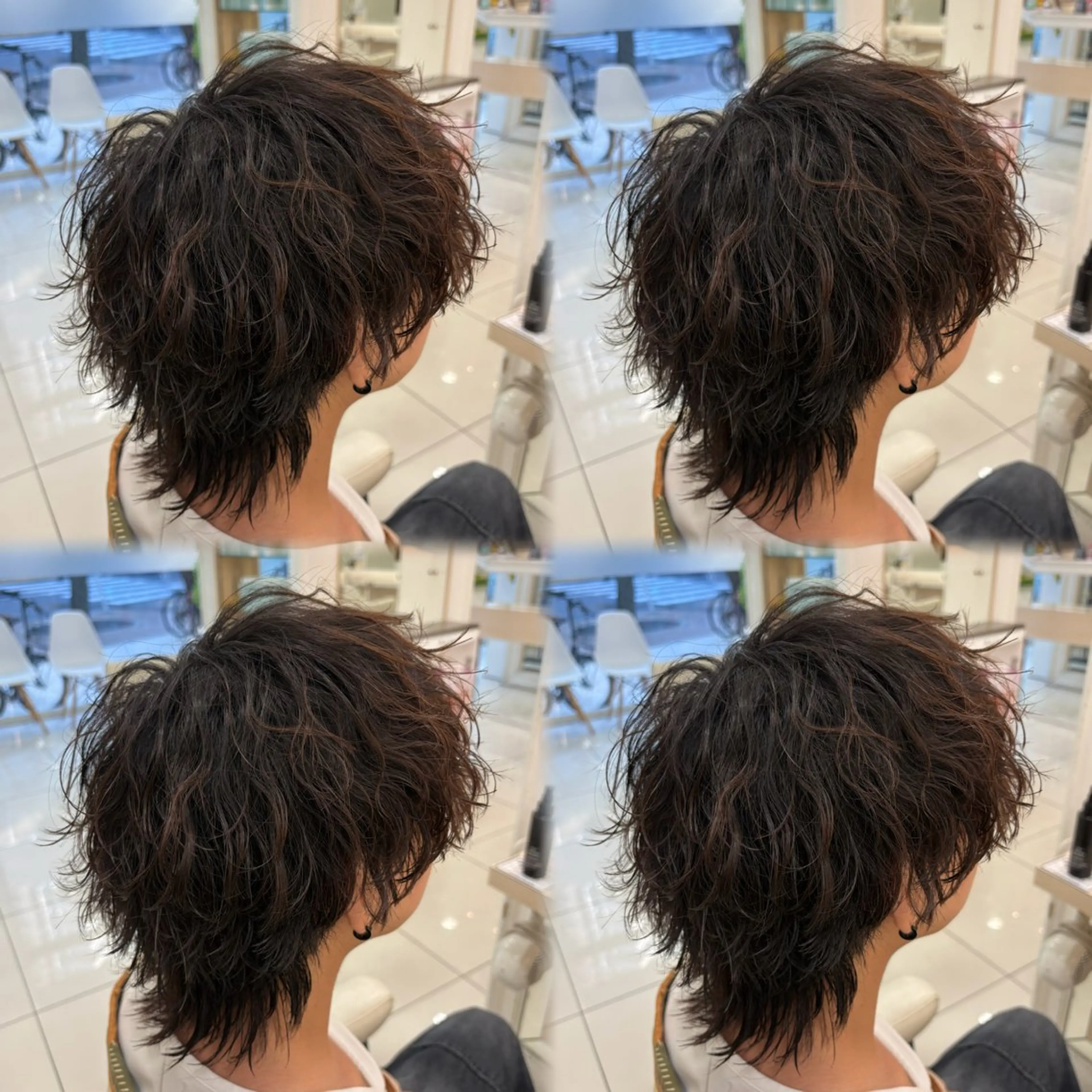 ショート パーマ メンズ センターパート フェードカット フェザーパーマ カルマパーマ マッシュ 髪質改善/艶カラー/ メンズパーマ/鈴木のヘアスタイル