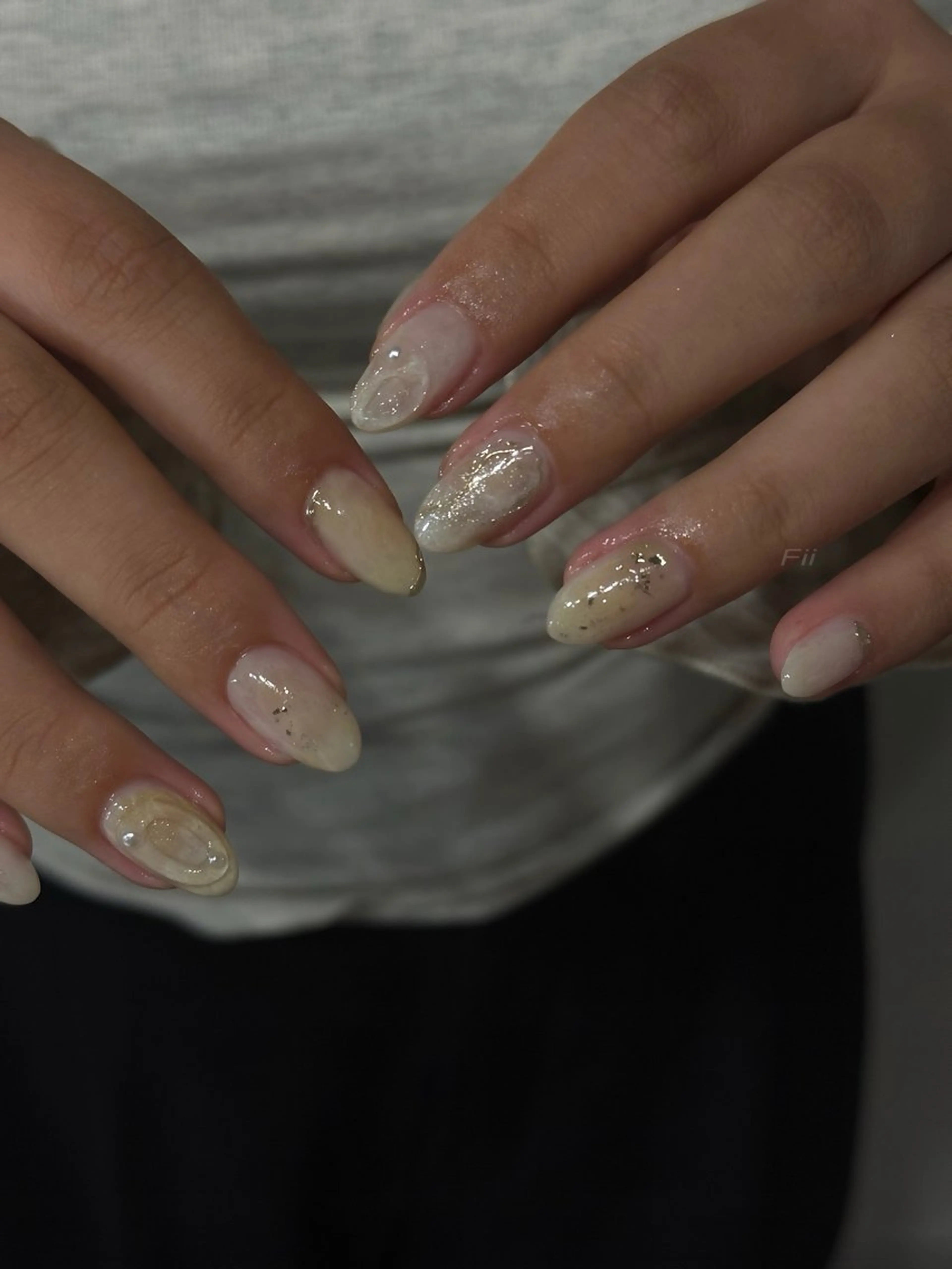 ネイル 成人式 ニュアンスネイル ぷっくりネイル ハンドネイル 𝐅𝐢𝐢【本町/ ネイル】Miho💜のその他イメージ
