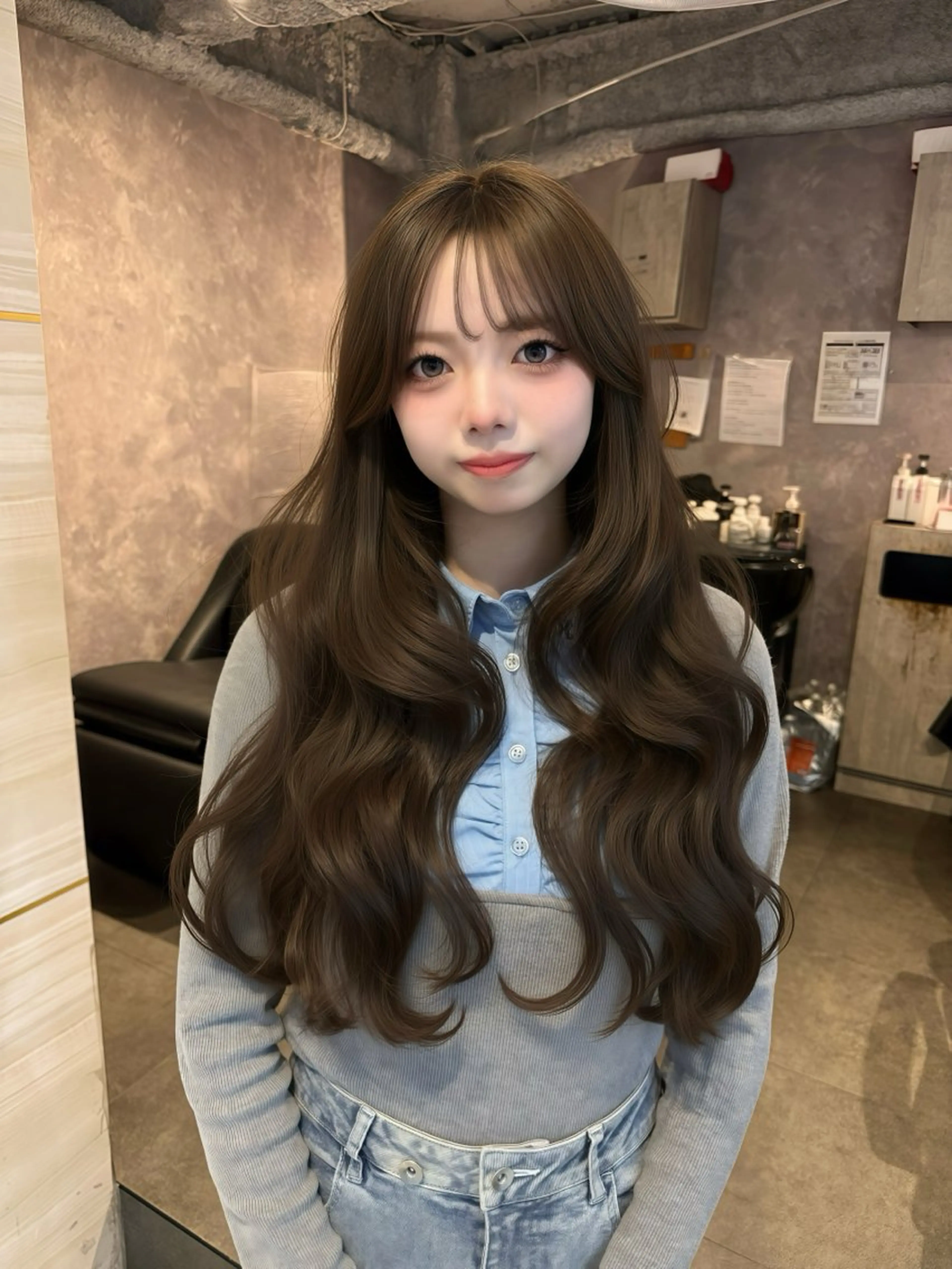 ロング カラー ヘアアレンジ ヘアカラー トリートメント 🌱巴結生🌿大宮 ☁️ミルクティーのヘアスタイル
