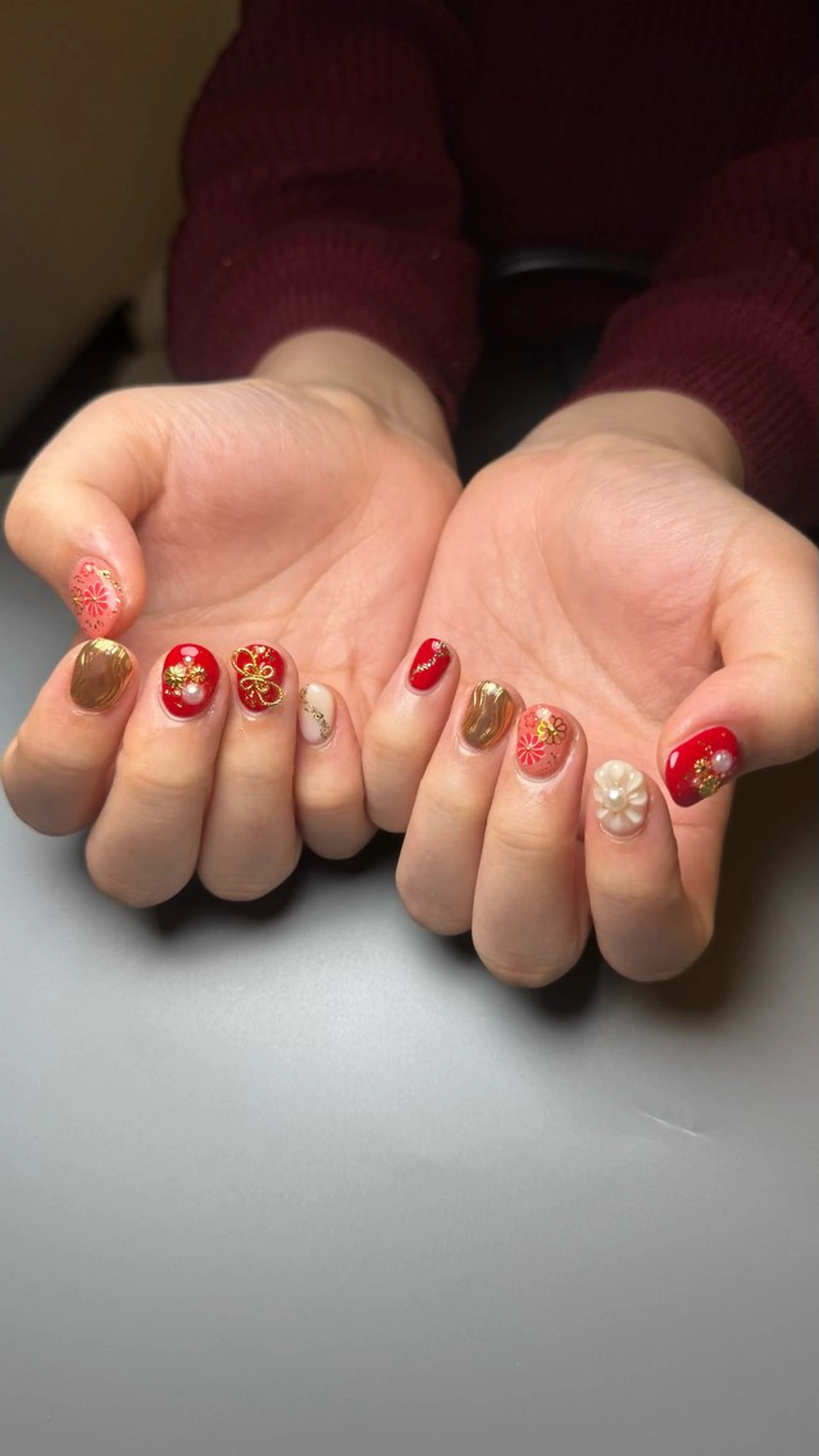 ネイル 成人式 ハンドネイル Atelier Yuriのネイルデザイン