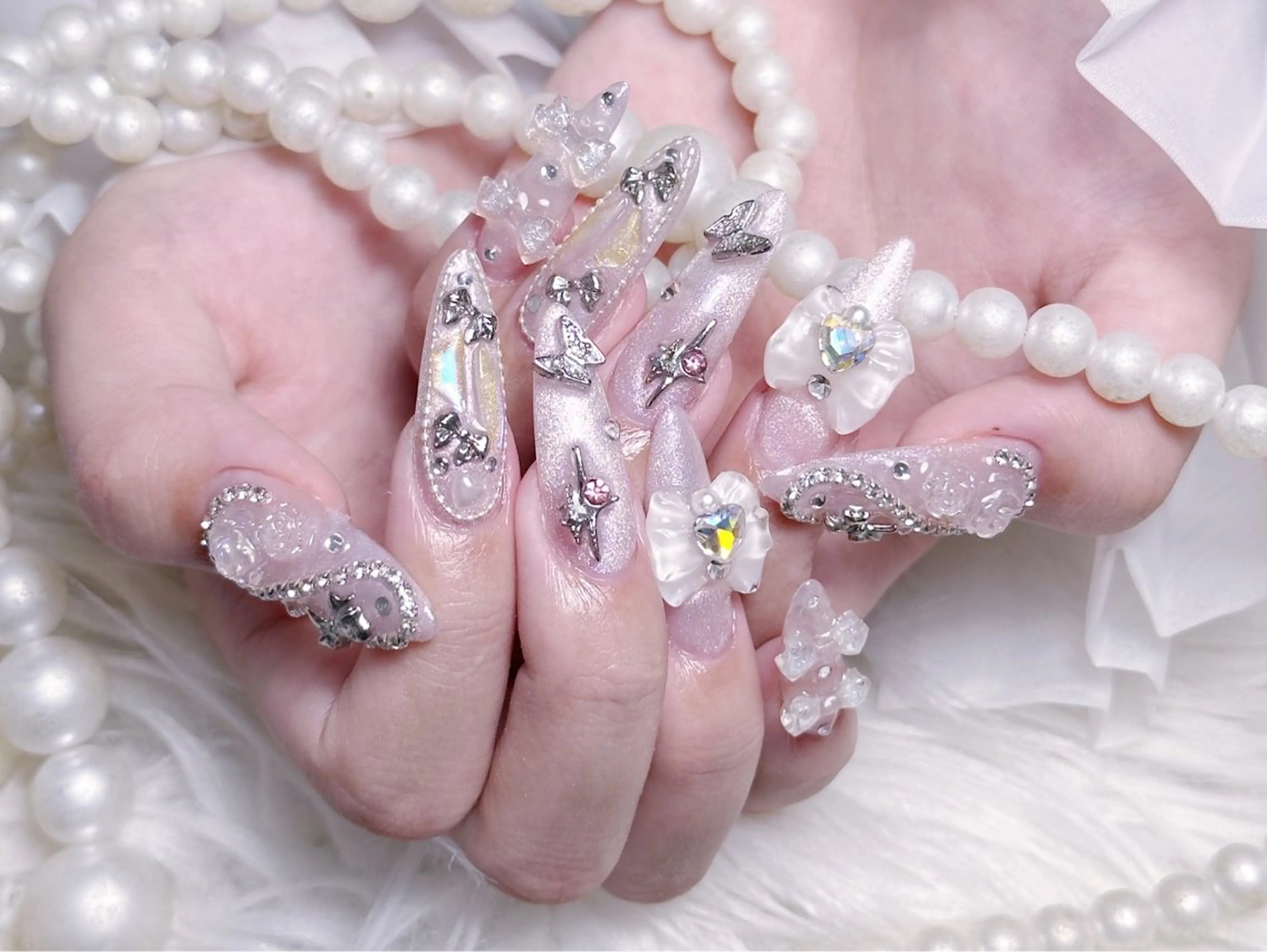 ネイル ハンドネイル ☁️Minmin Tsuki💙🩵のネイルデザイン