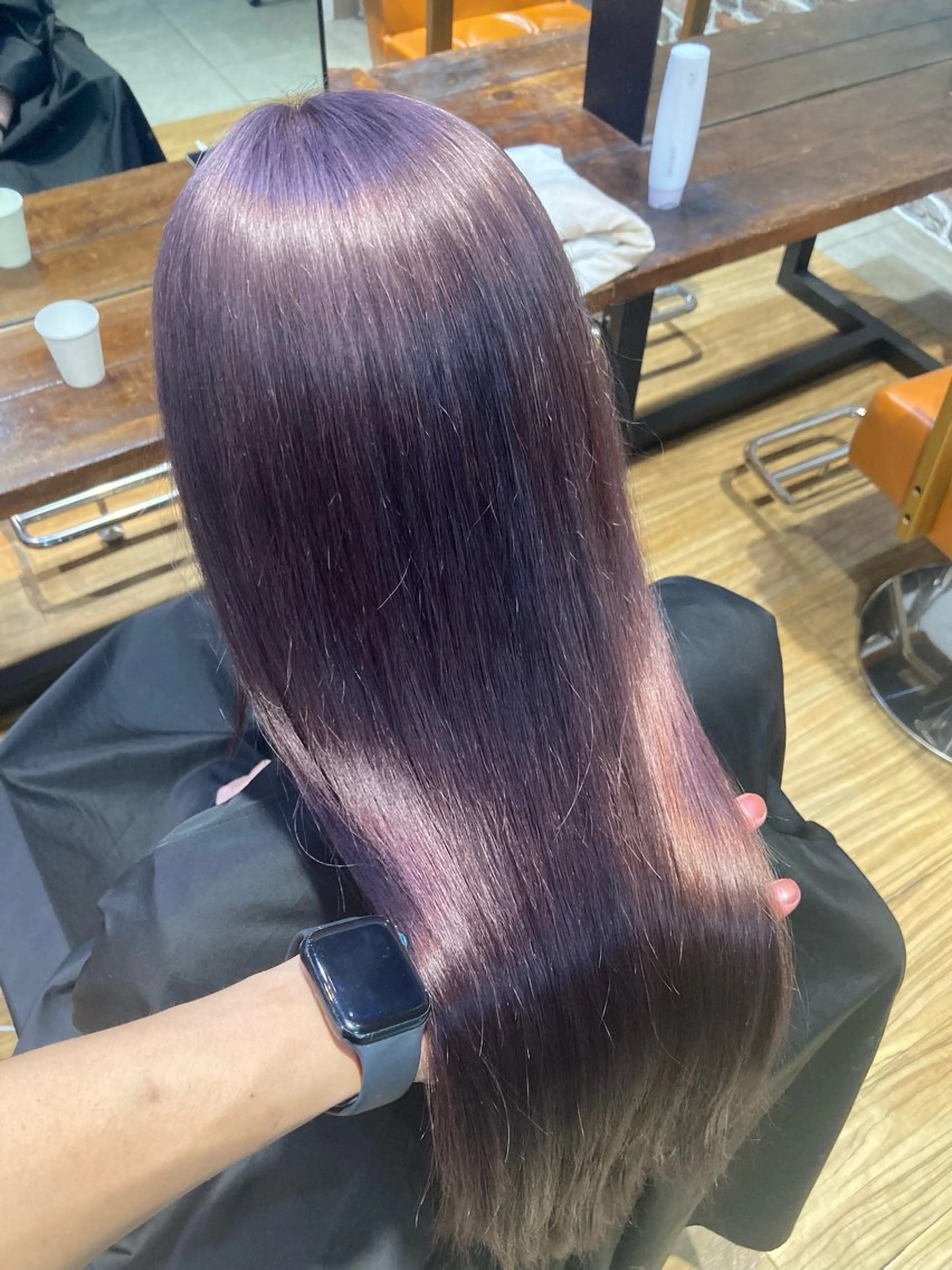 ロング カラー グレージュ ラベンダーカラー ラベンダーグレージュ ラベンダーグレー ヘアカラー トリートメント 💖カラー/ブリーチ 💖あつやのヘアスタイル