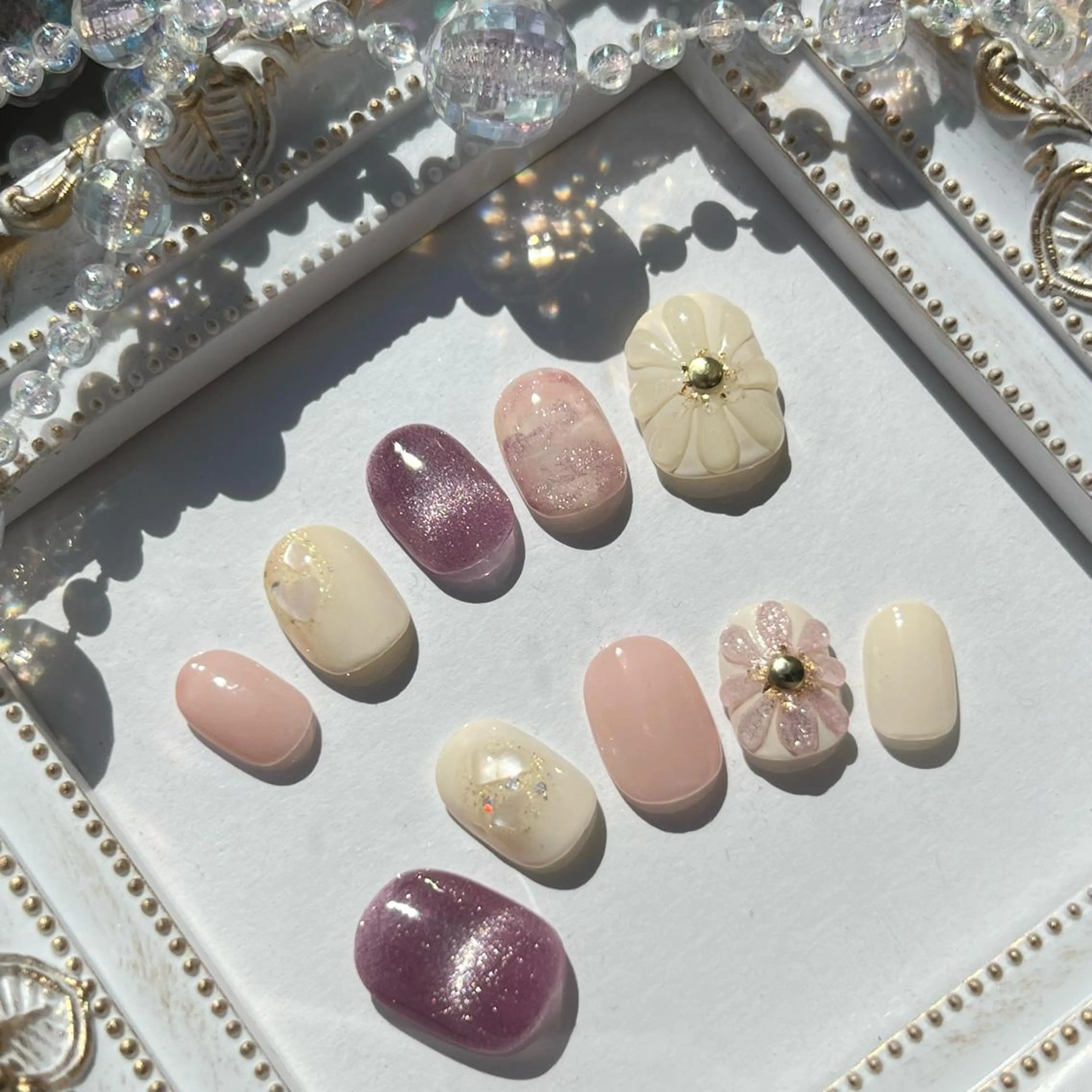 ネイル フラワーネイル ぷっくりネイル オーダーネイルチップ サロンcelebiのネイルデザイン