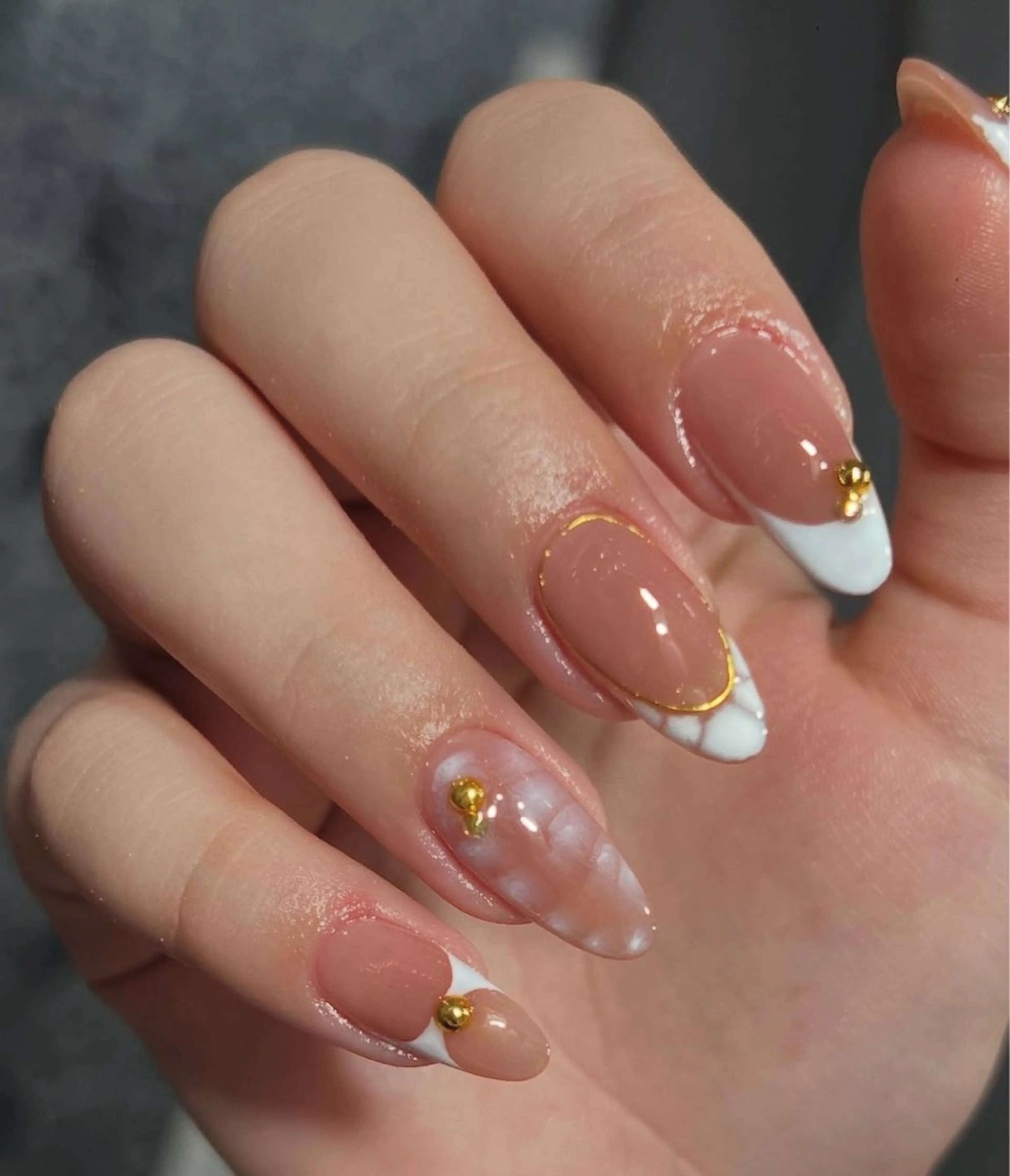 ネイル 韓国ネイル 持ち込み ニュアンスネイル ネイルチップ ハンドネイル TABI ANA.CHUOのネイルデザイン