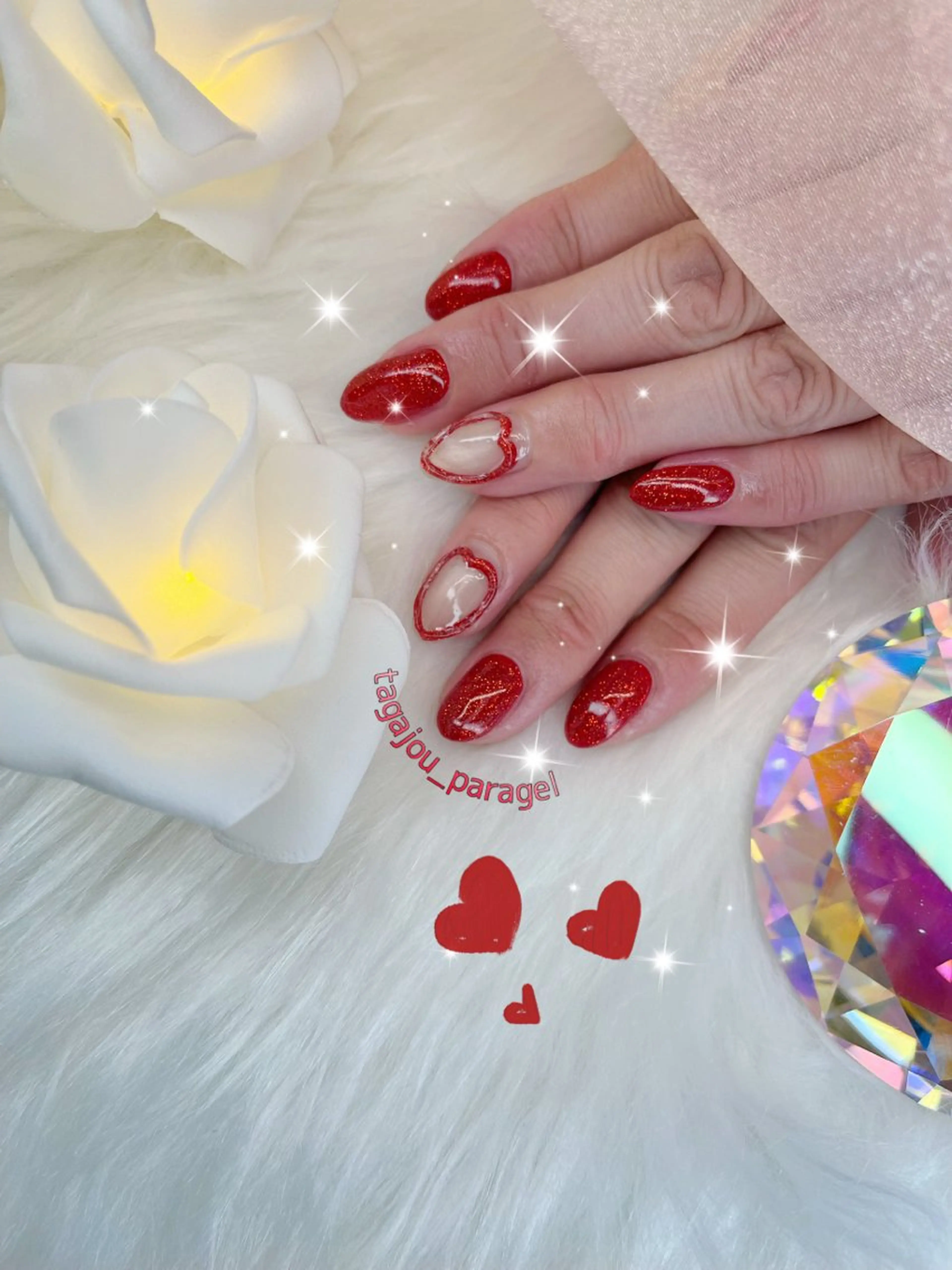 ネイル ハート 多賀城 パラジェルのネイルデザイン