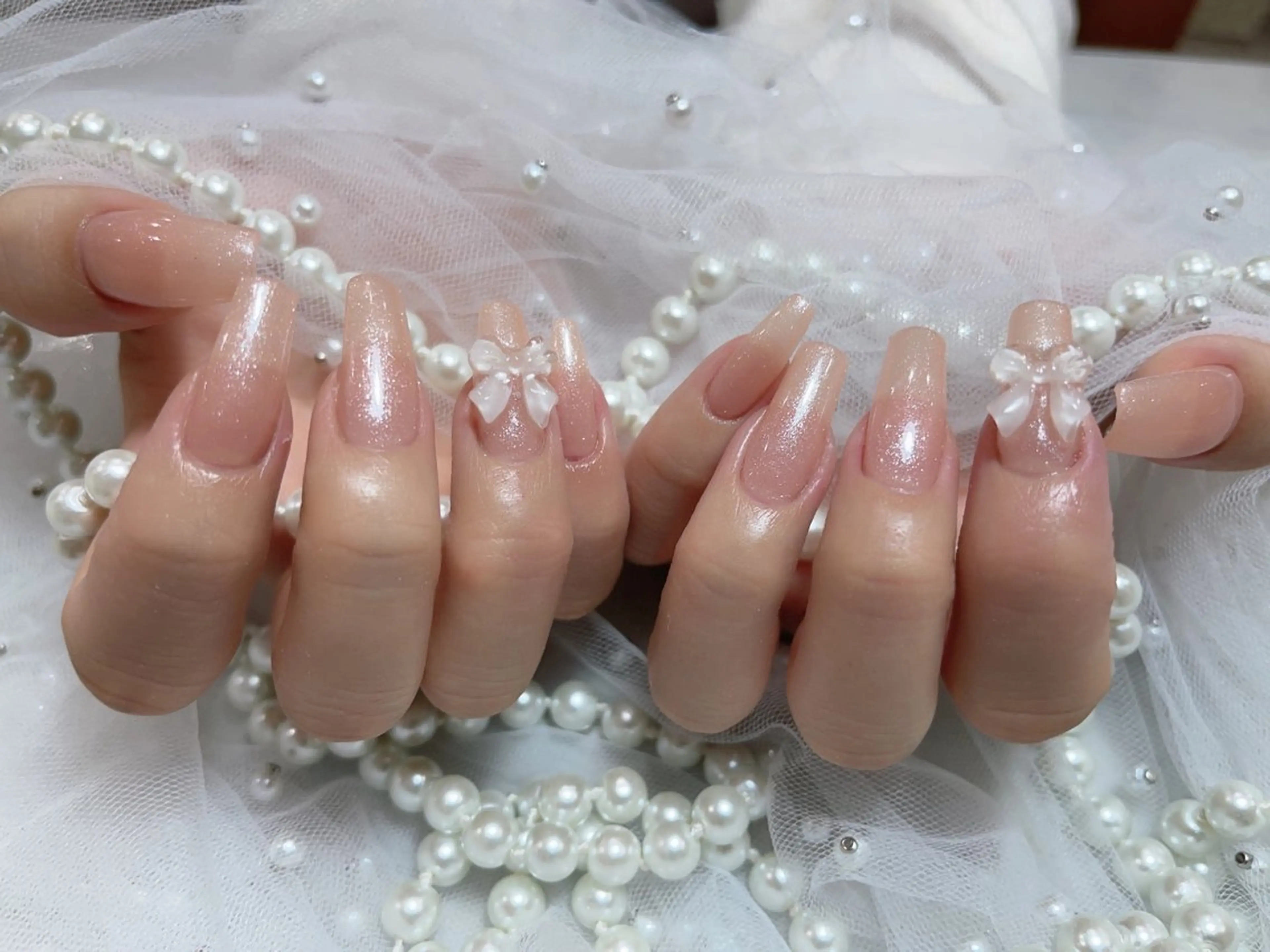 ネイル アートネイル フラッシュネイル フレンチネイル ガラスフレンチ グラデーション M2beauty Renaのネイルデザイン