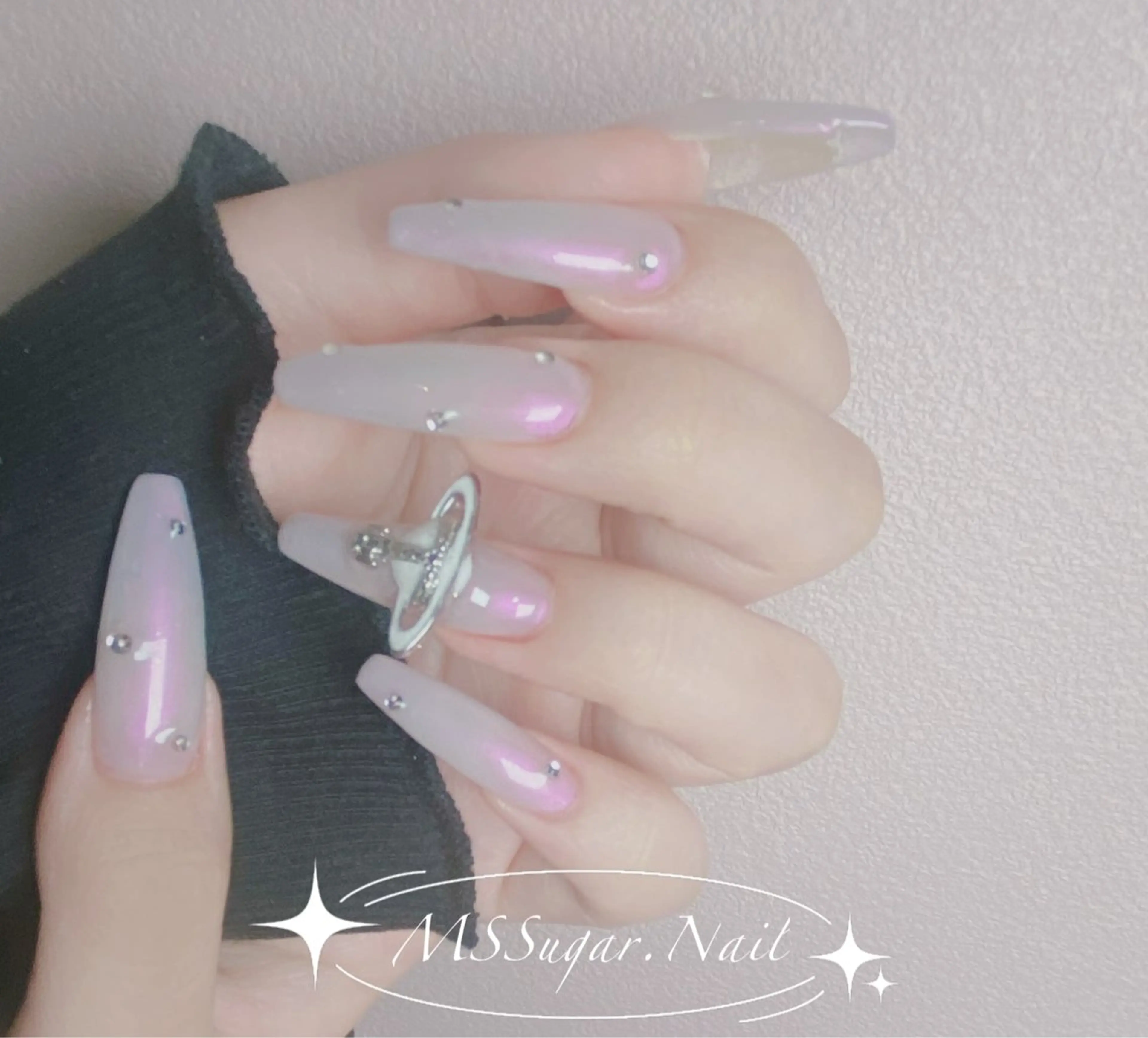 ネイル ロングネイル マグネットネイル スカルプネイル ネイルチップ ワンホンネイル MSSugar Nailのネイルデザイン