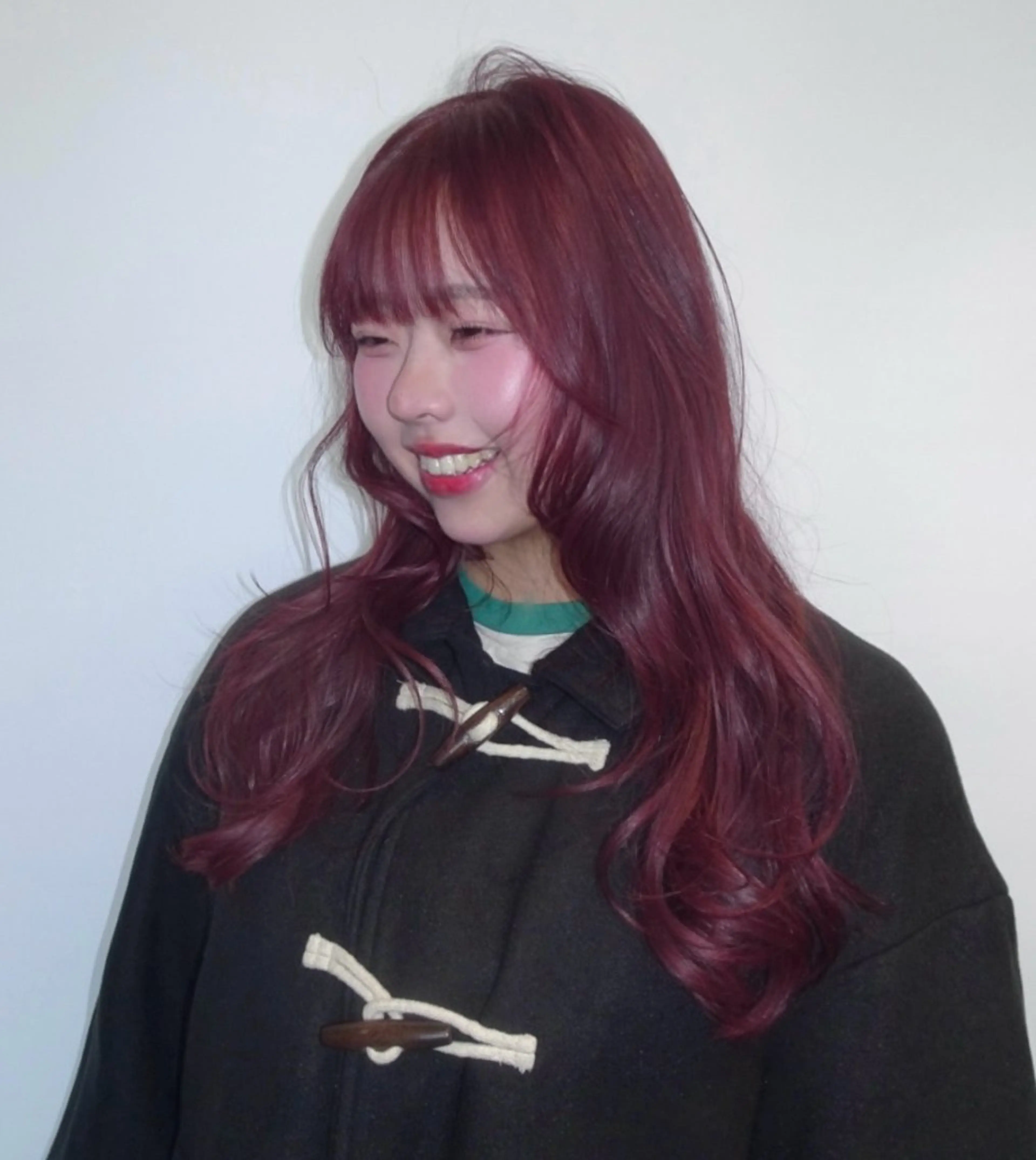 セミロング カラー ピンクカラー 顔周りカット レイヤーカット フェミニン/ 透明感カラー/ナツミのヘアスタイル