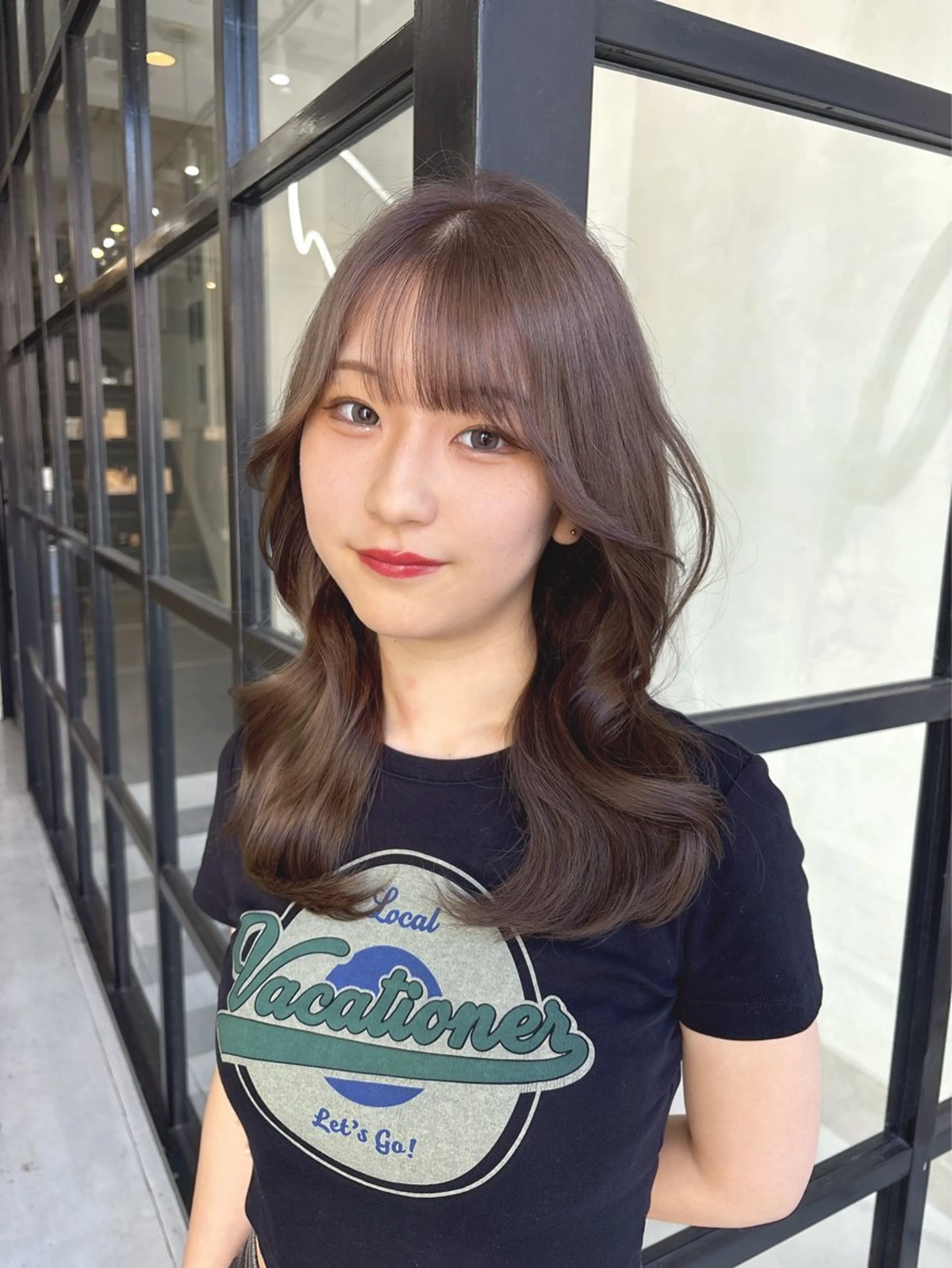 セミロング カラー グレージュ ヘアカラー Maison Halu YUKIのヘアスタイル