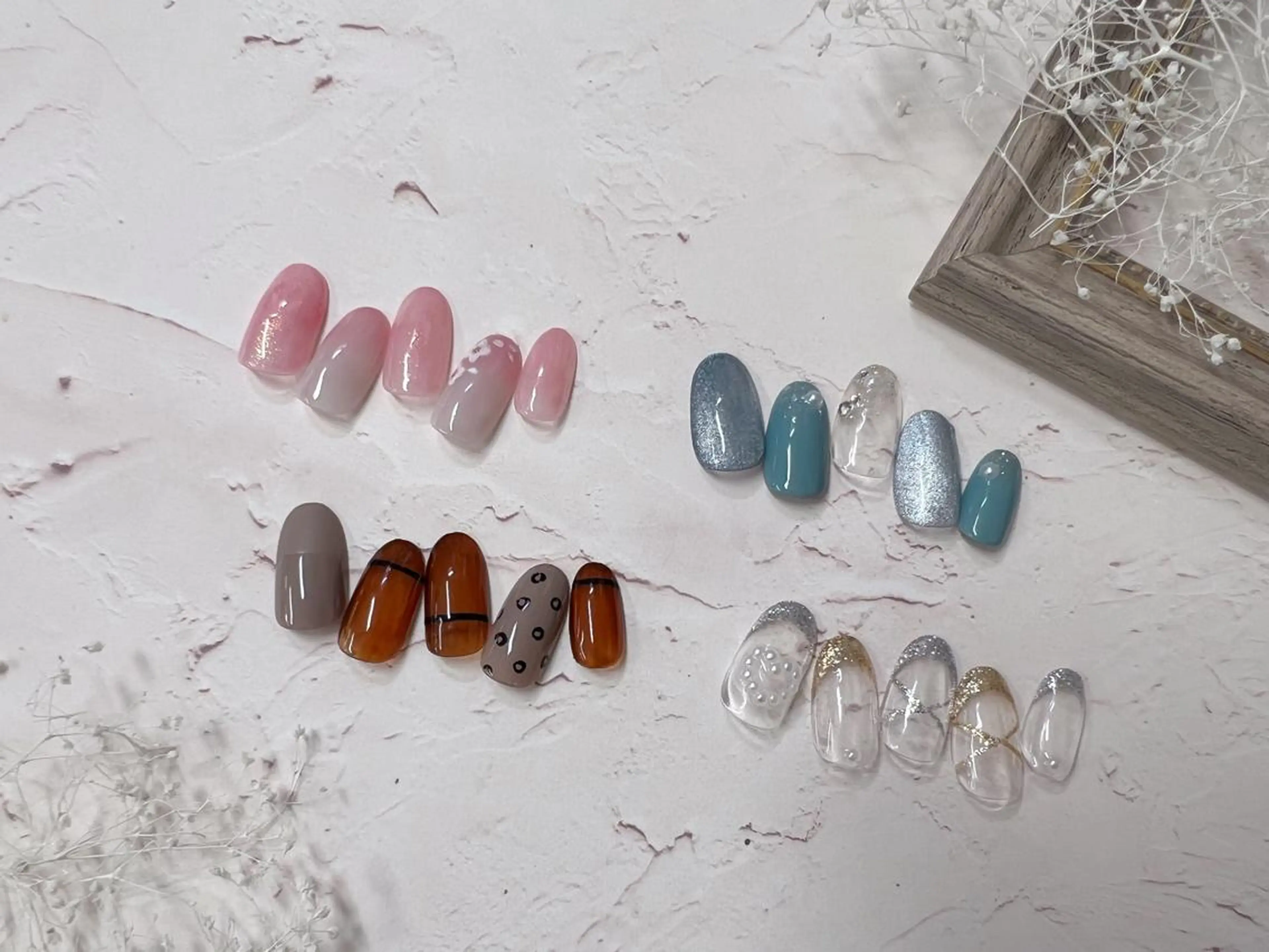 ミディアム ネイル ハンドネイル プティリボン 武蔵小金井店のネイルデザイン