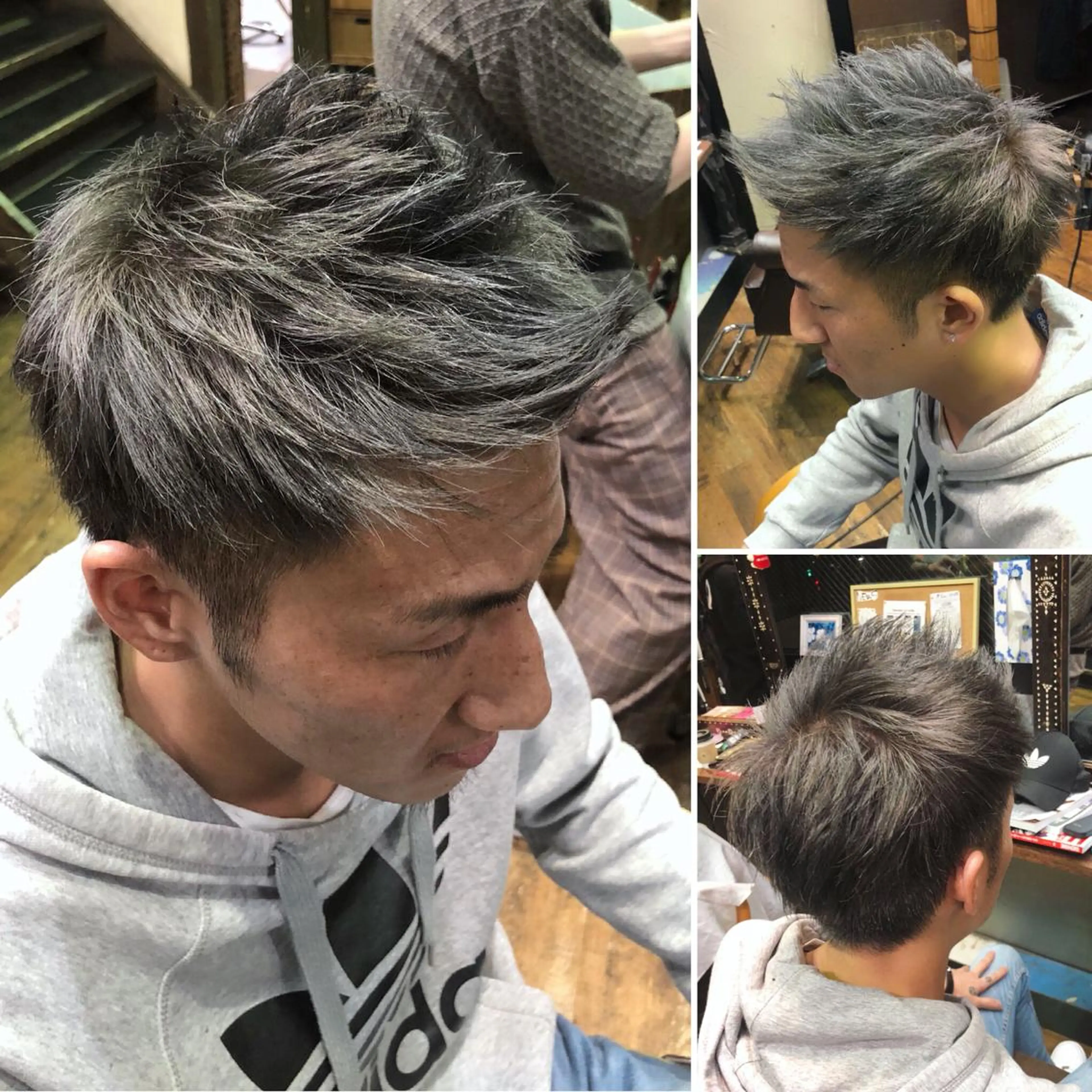 カラー メンズ モヒカン ダークシルバー シルバー カット PSY(サイ)所属・PSY(サイ)池袋 金田尚久🎨のヘアスタイル