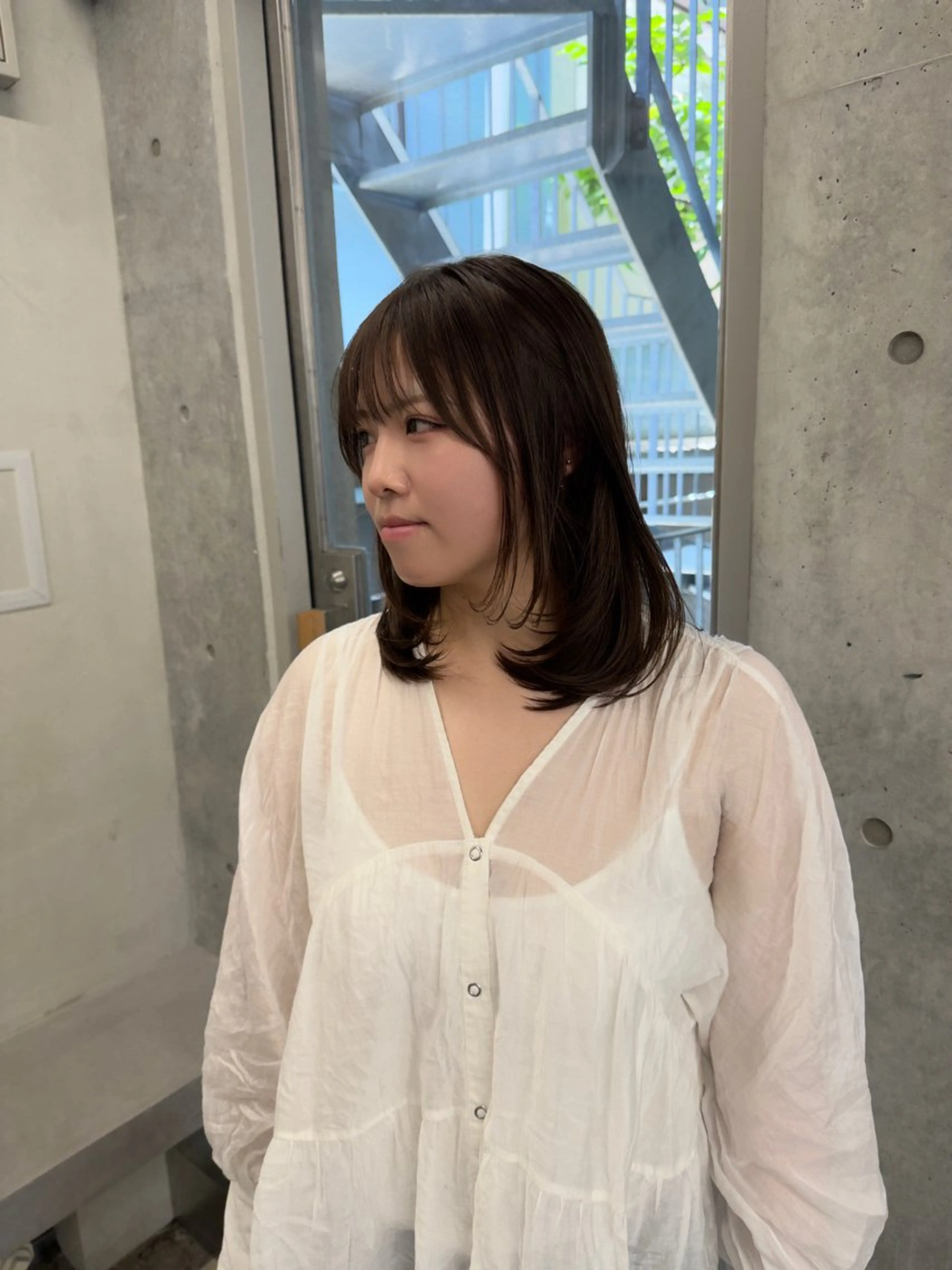 ロング ロングレイヤー アッシュ 顔周りカット 韓国風ヘア レイヤーカット カット 誰より丁寧なカット/ 小林輝/レイヤーのヘアスタイル