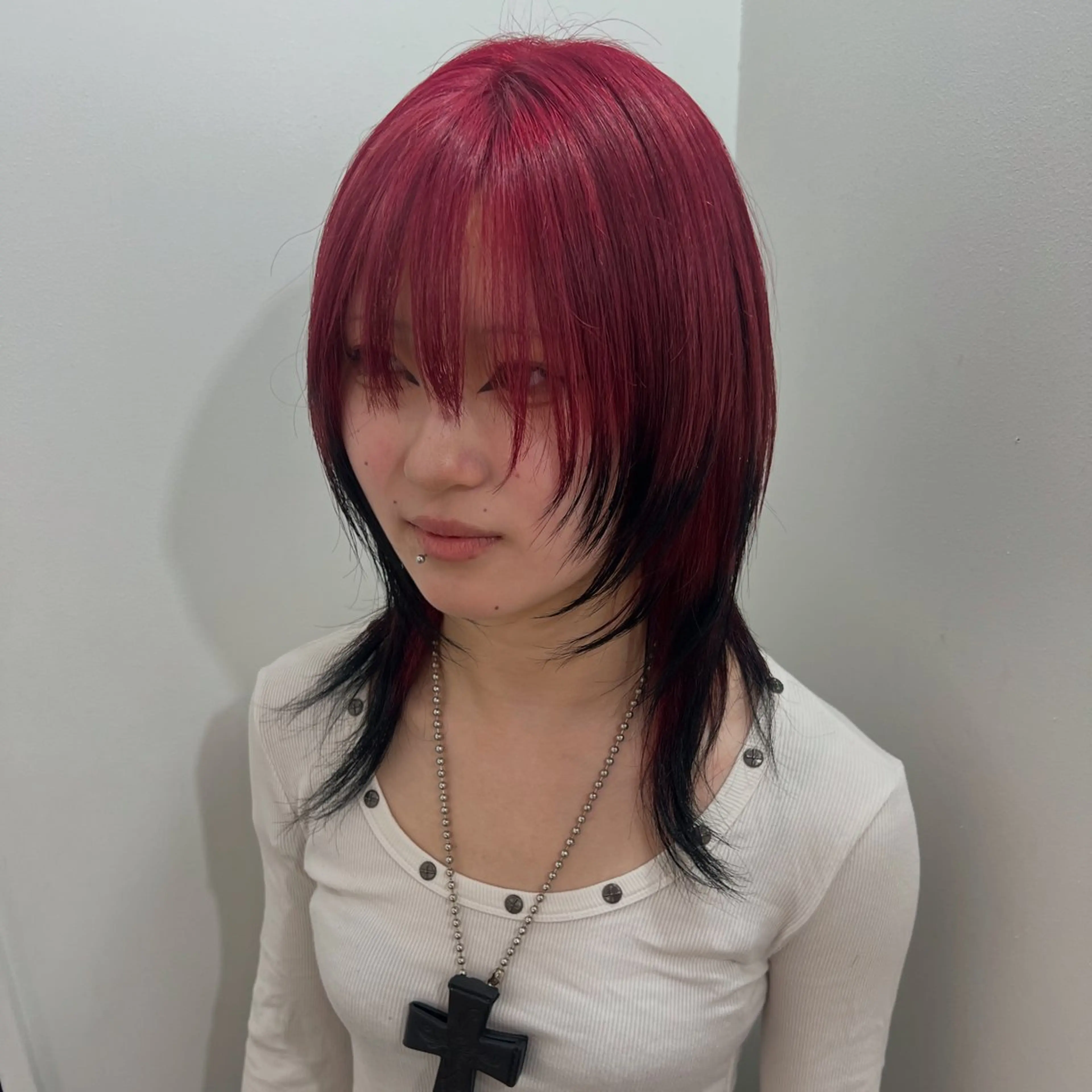 セミロング ヘアカラー トリートメント 💥ウルフカット デザインあんな💥のヘアスタイル