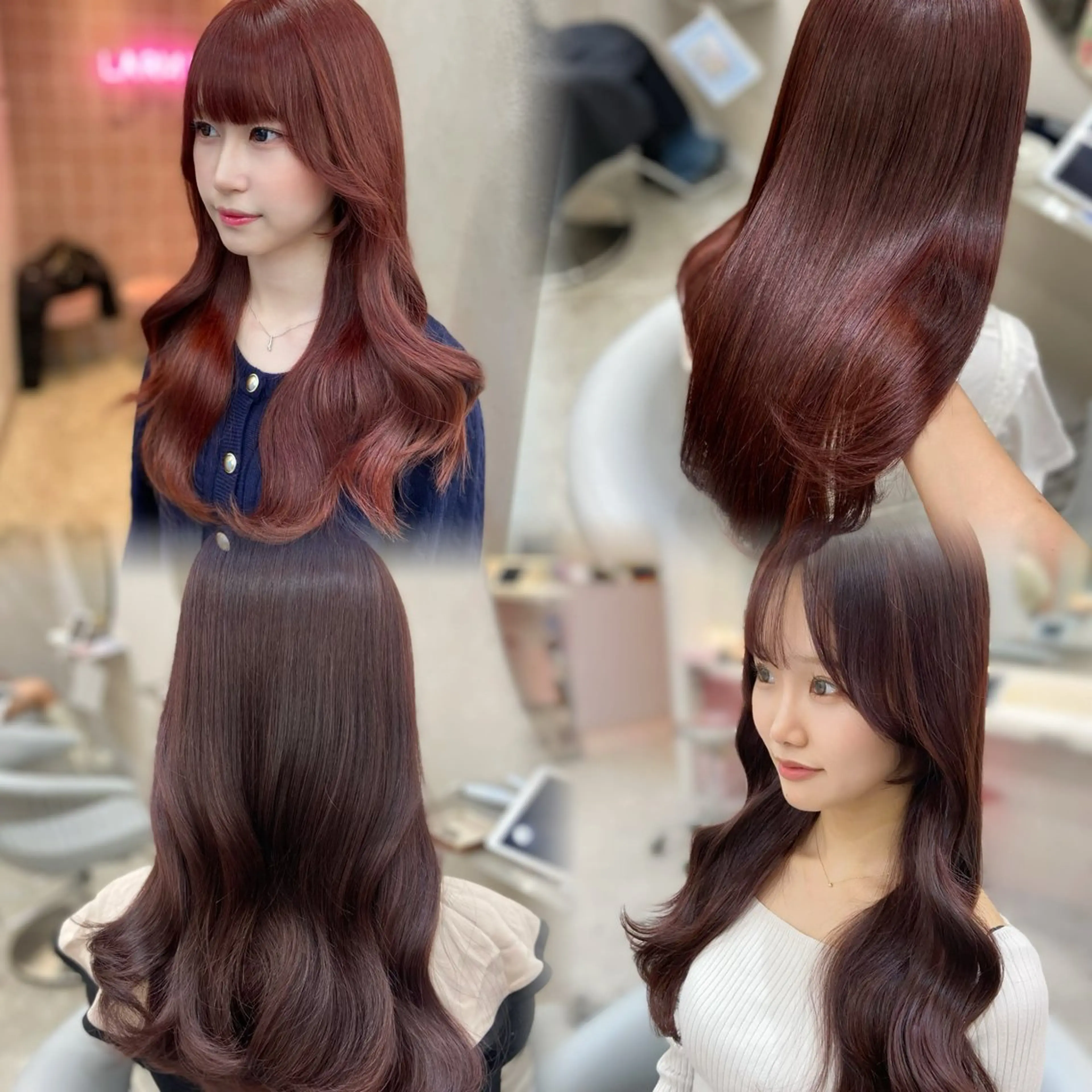 ロング カラー ベージュカラー ブリーチ ブラウンカラー ケアブリーチ チョコレートブラウン 新宿/韓国ヘア 中明度カラー/かやのヘアスタイル