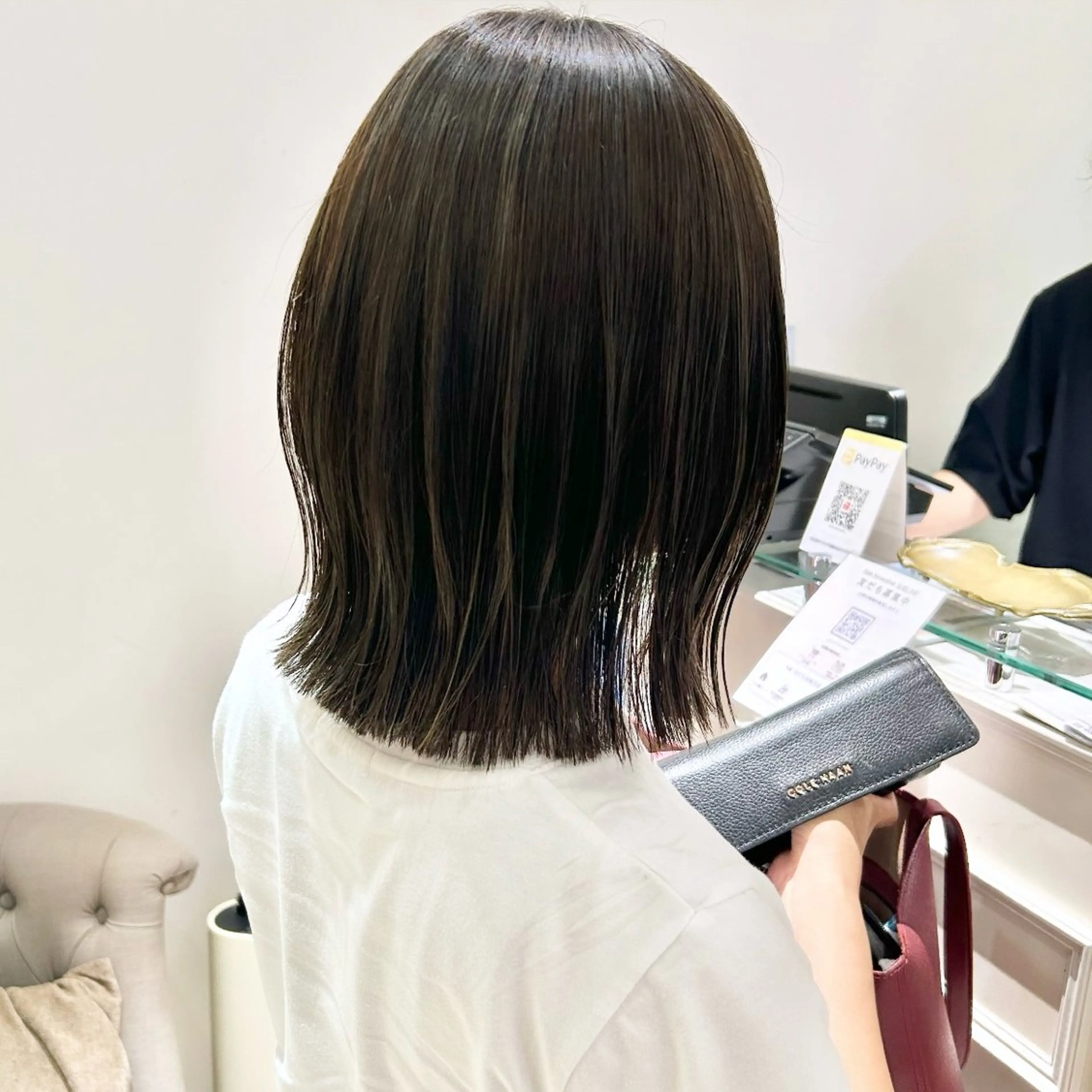 ミディアム カラー ヘアアレンジ カット ヘアカラー 吉水 彩乃 /ボブ/艶感カラーのヘアスタイル
